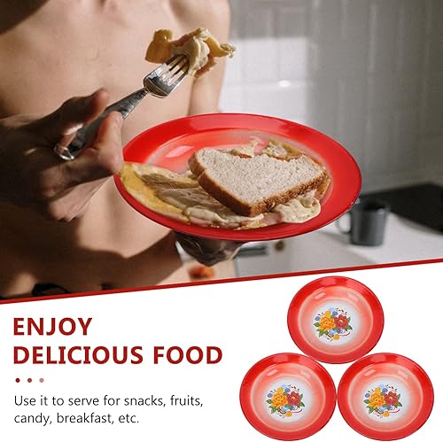 Miniatura 8 de Hemoton Plato de esmalte vintage de 6 uds. Plato de frutas esmaltado Plato de frutas Plato de ensalada vintage Plato de lavado de esmalte vintage