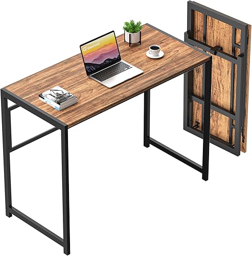 Miniatura 10 de GreenForest Escritorio plegable para espacios pequeños, escritorio de computadora pequeño sin montaje de 31.5 pulgadas para oficina en casa, mesa