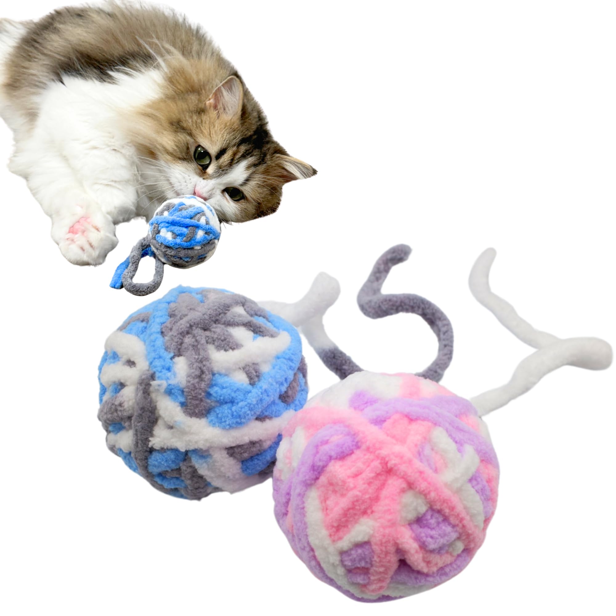 Amazon | Pawsible にゃんころボール猫用おもちゃ 鈴入り毛糸