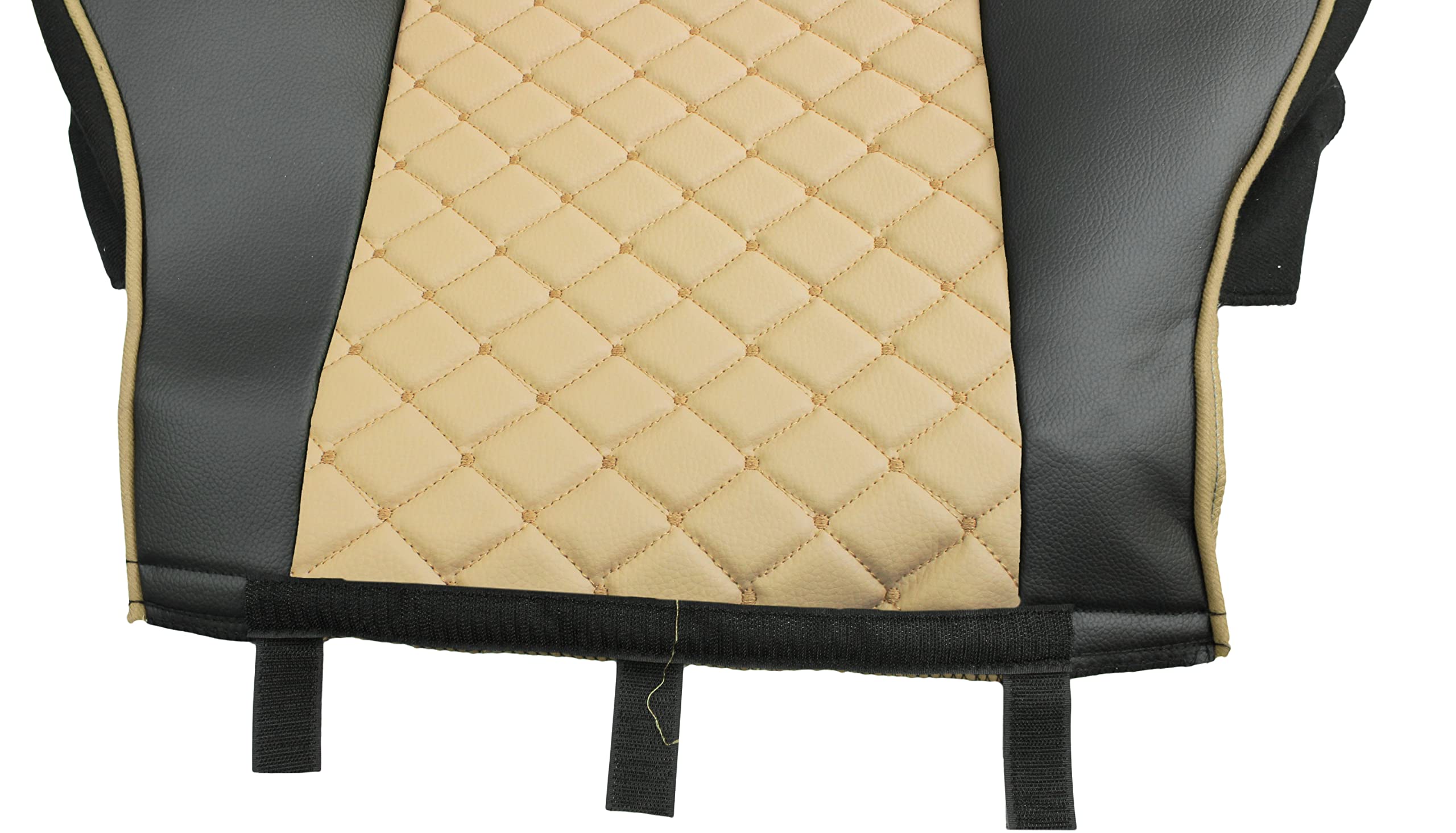 Juego de fundas de asiento de cuero ecológico 1+1 para camiones, fundas protectoras con ajuste para MP4, color negro y beige