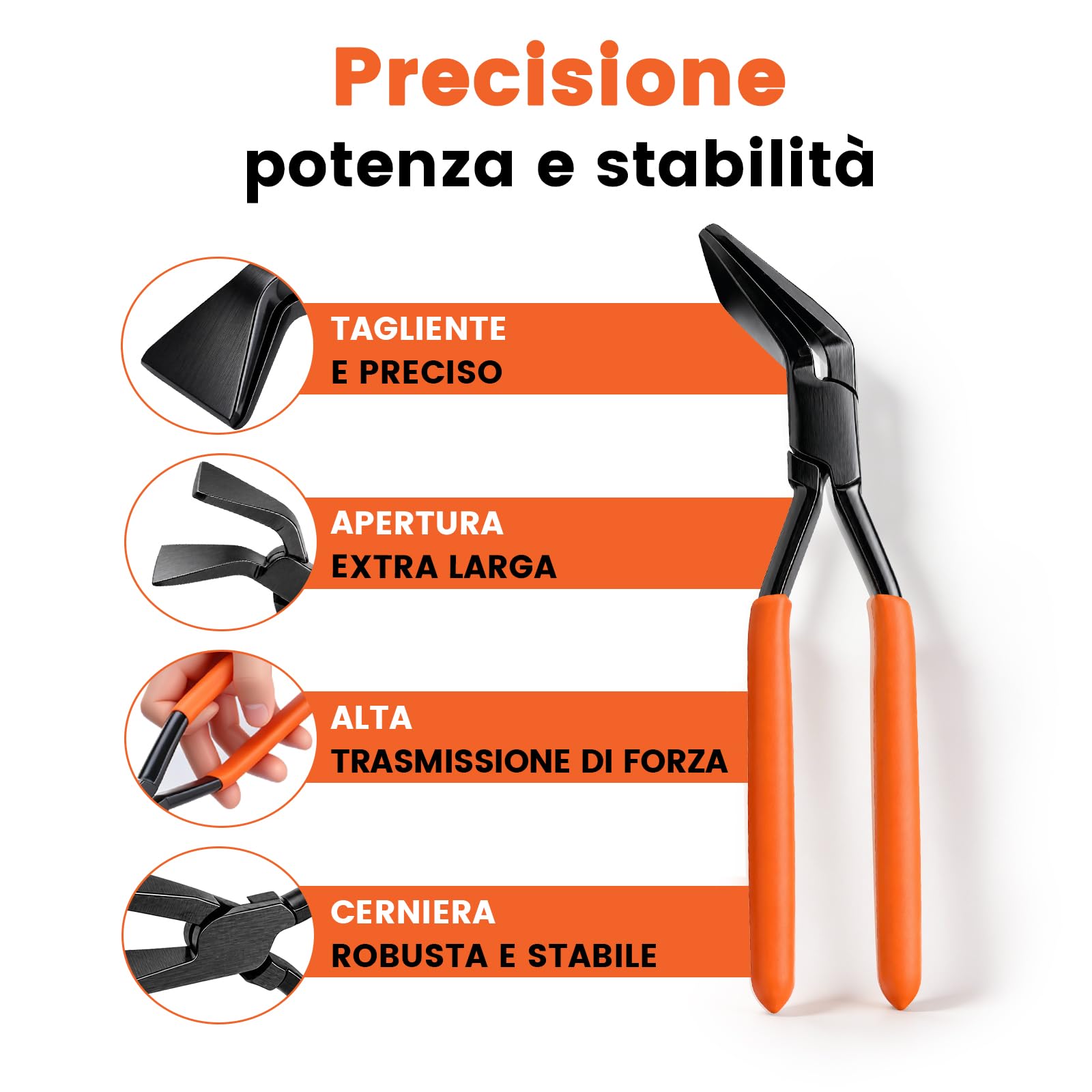Pinza piegatrice per lamiera, set di 3 pinze dritte 0°, angolate 45° e 90, lunghezza 280 mm, larghezza 60 mm, in acciaio al carbonio nero brunito, strumento di copertura