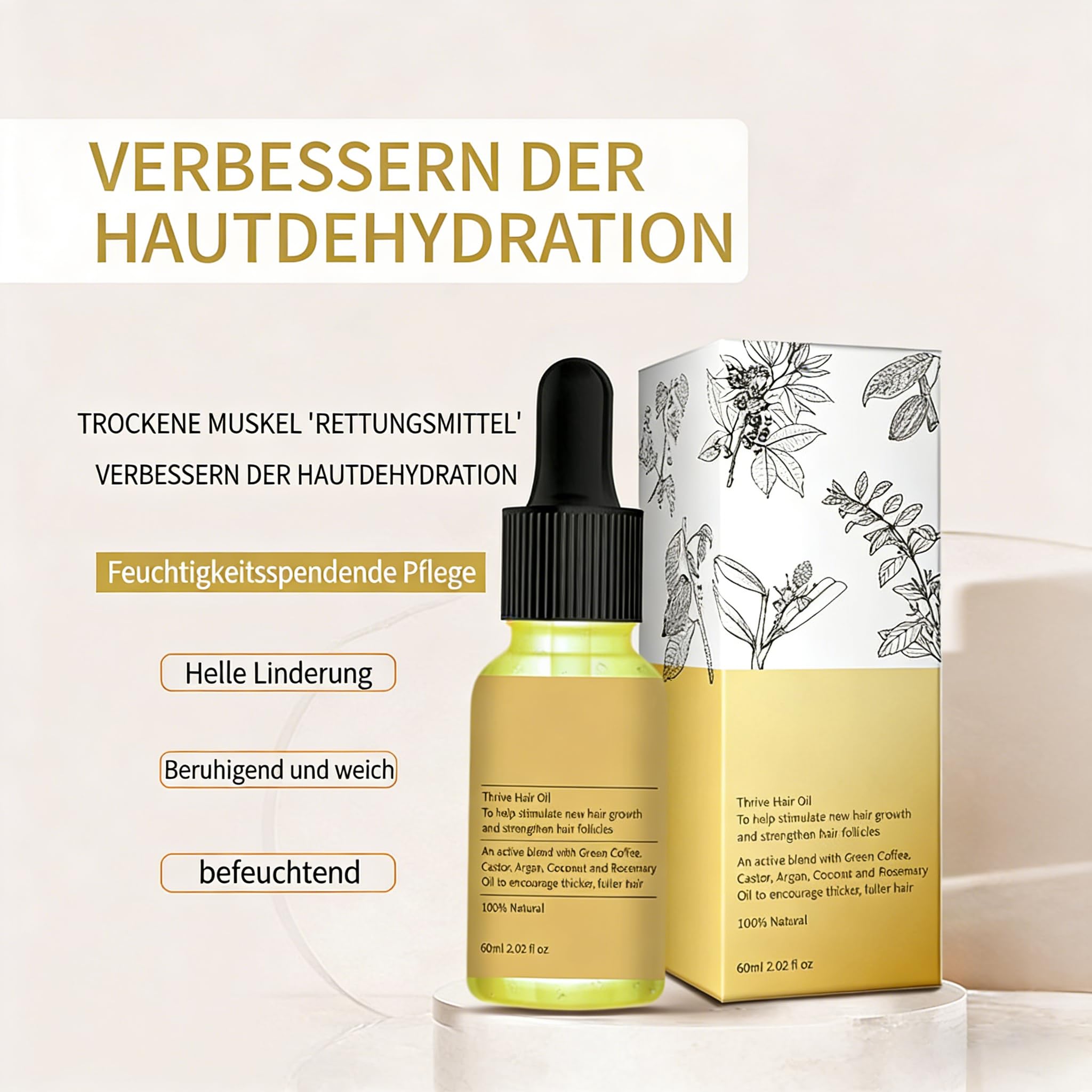 Teluni Carvenchy Haaröl Natürliches Haaröl - Mit biologischen Rosmarinöl, Rizinusöl, Mandelöl & Arganöl - Beschleunigt Haarwachstum, ideal als Haarmaske und Haarkur