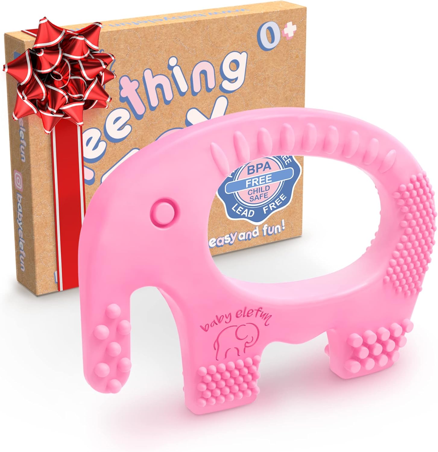 Baby Girl Teething Toys BPA Free Silicone Toy Cute, Easy to Hold