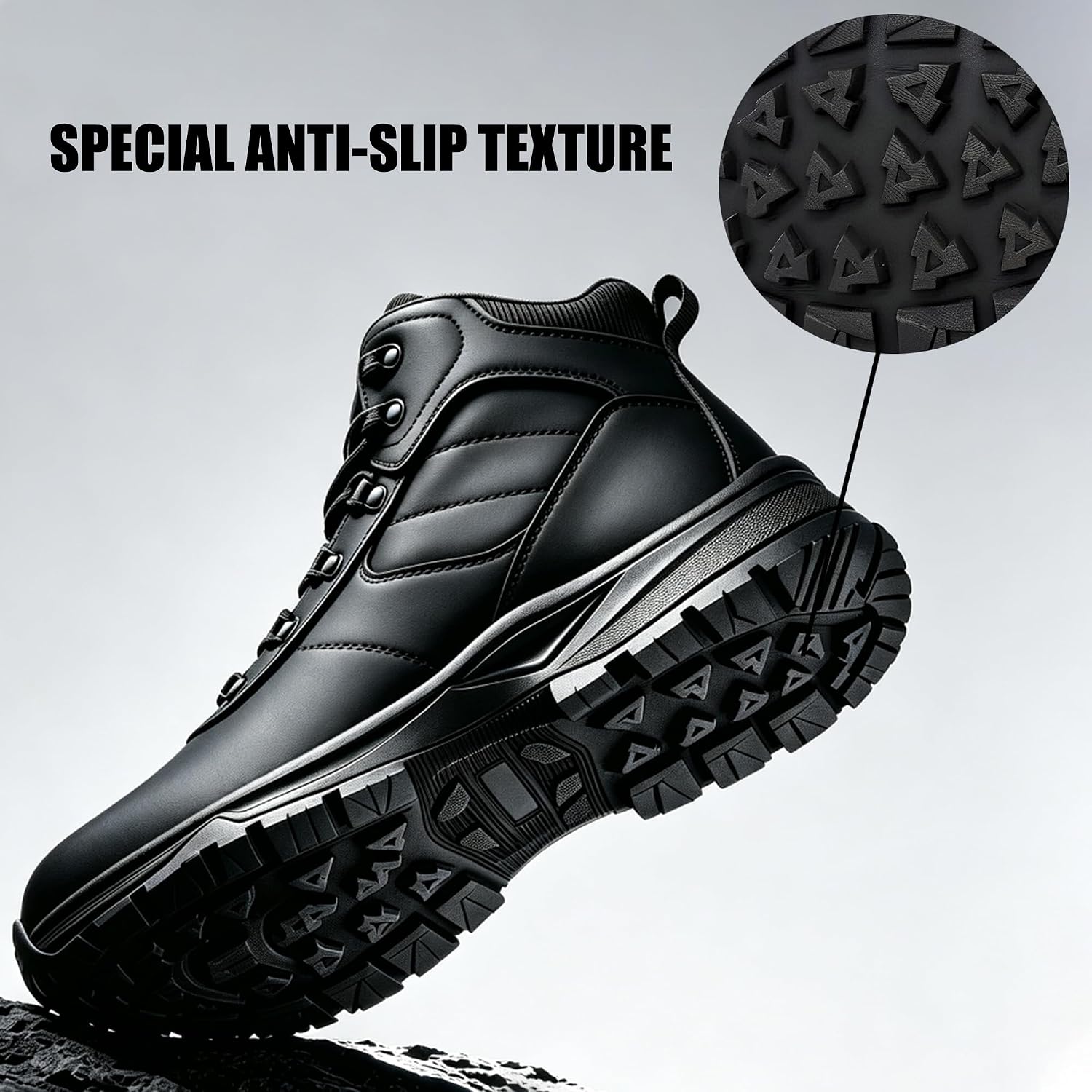SHULOOK Men's Waterproof Hiking Boots Non-Slip Lightweight Ankle Boot