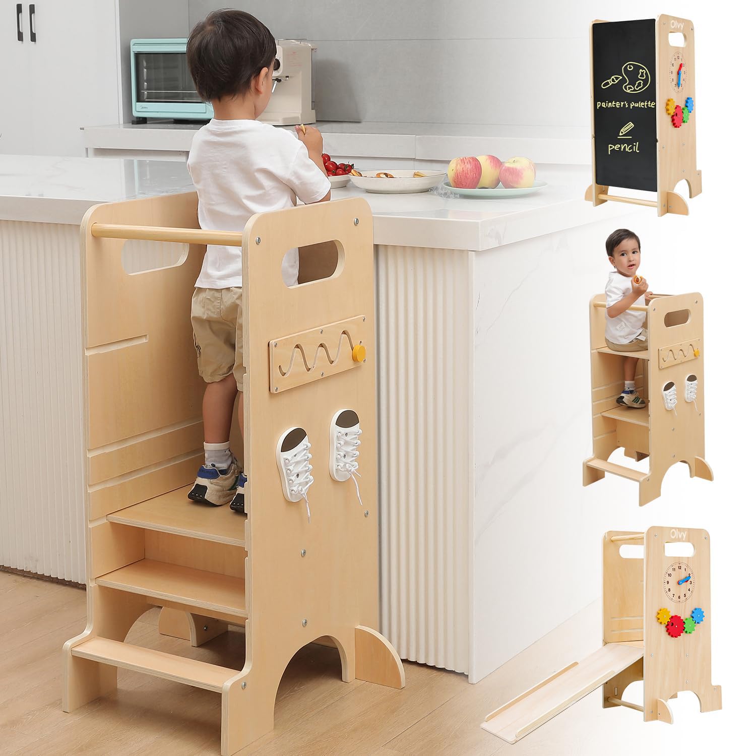 Olvy Kids 4-in-1 Montessori Lernturm