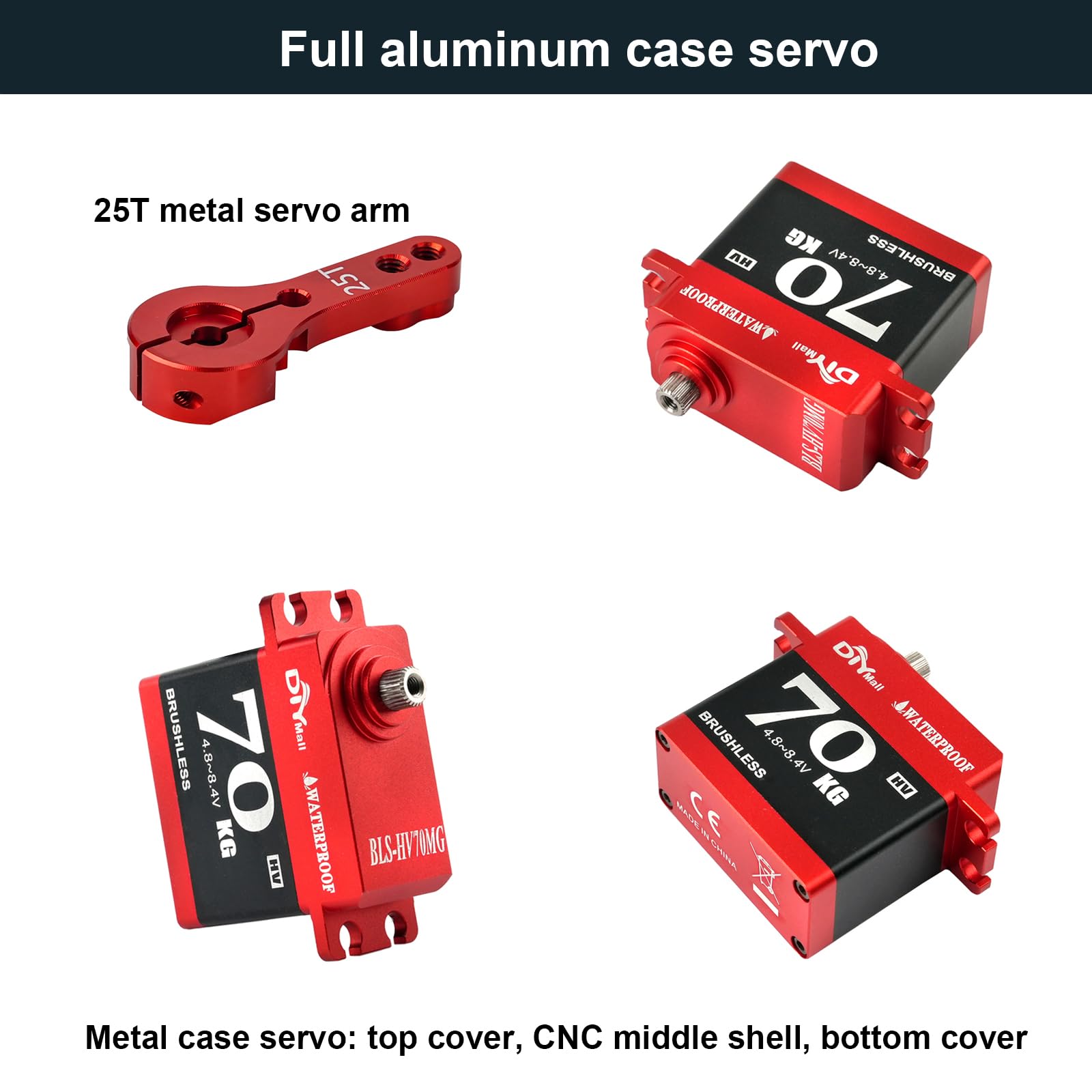 Cuque Servo moteur à engrenages en acier inoxydable Servo numérique
