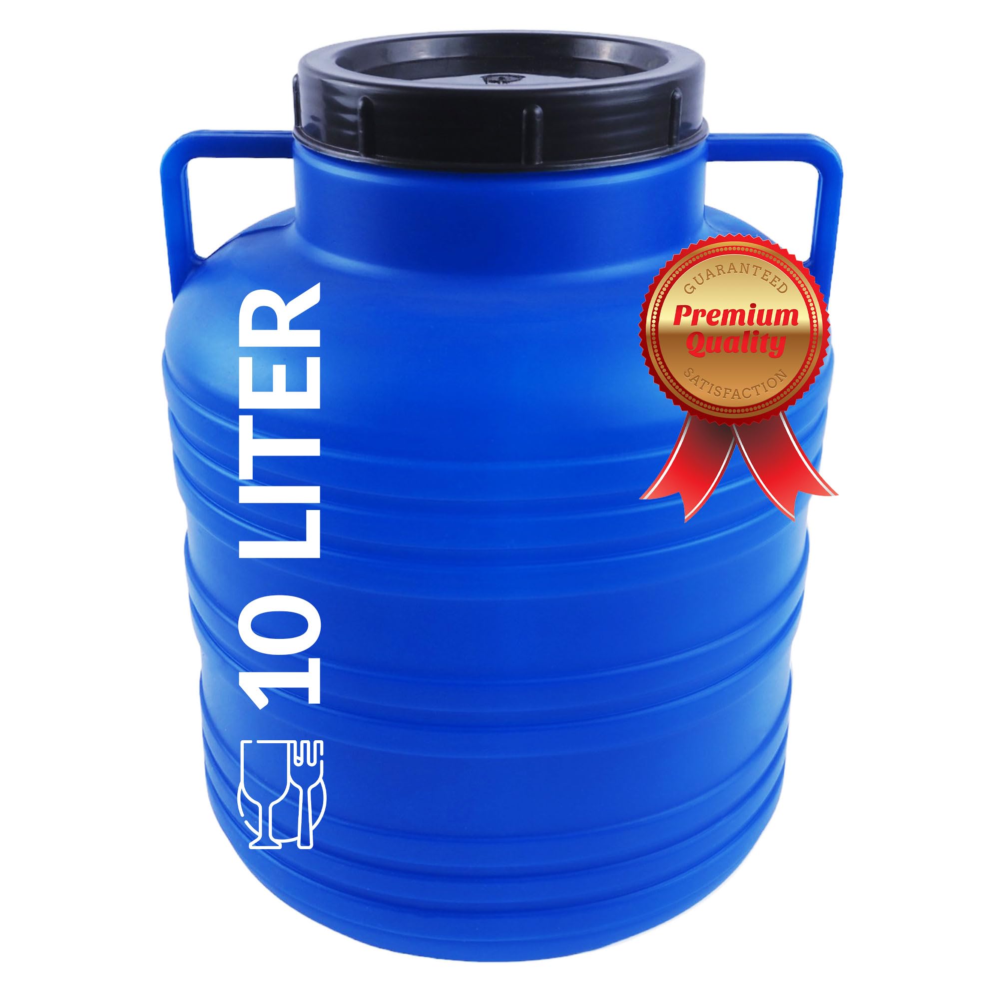 Fût Plastique 20L Avec Couvercle - Récipient Stockage Alimentaire - Pour Miel, Liquides, Granulés