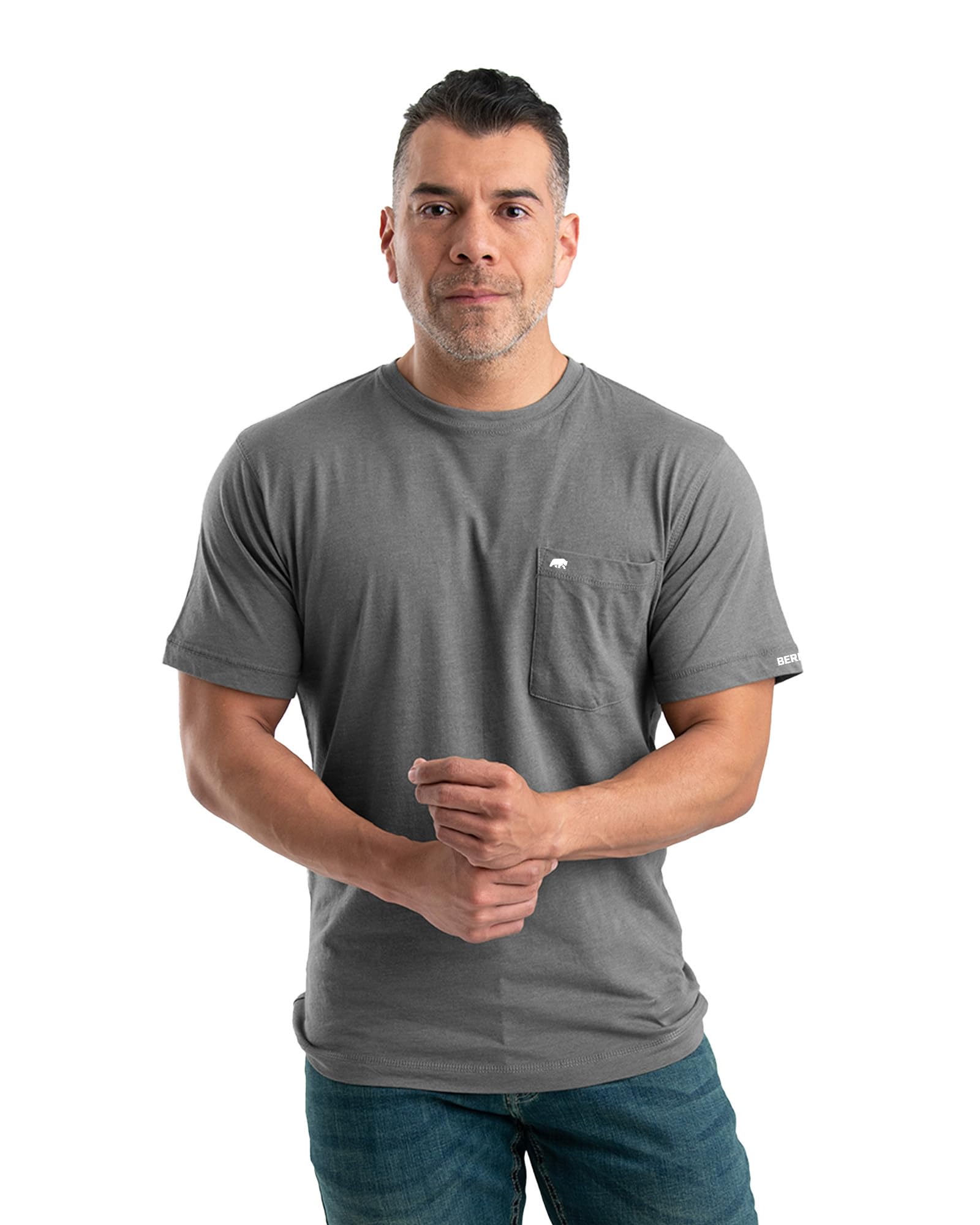 BerneMen's Lightweight Performance Short Sleeve Pocket T-Shirt, Singles and 3 Packs