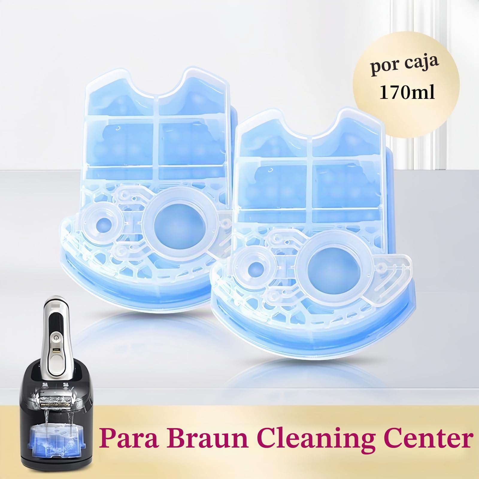 Compatible For Braun Clean & Renew Refill Cartridges CCR, Limpia Su Afeitadora Para Una Higiene Óptima, Elimina Las Partículas Residuales De Vello Y Piel, Aroma A Limón, (paquete De 2 O Paquete De 4)(
