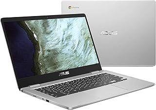 ASUS Chromebook C423NA-DH02 14.0" HD NanoEdge display Intel Dual Core Celeron Processor, 4GB RAM, 32GB eMMC storage, silver (Renewed)