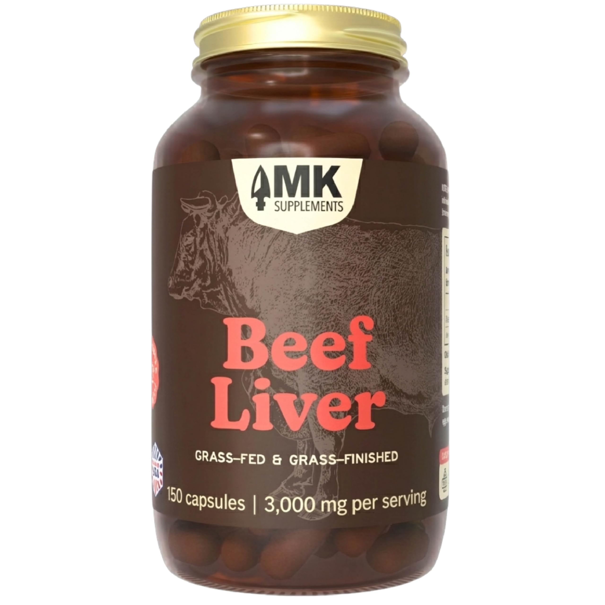 MK Supplements Grass Fed Beef Liver Supplement - glandular extracts | Mubboo