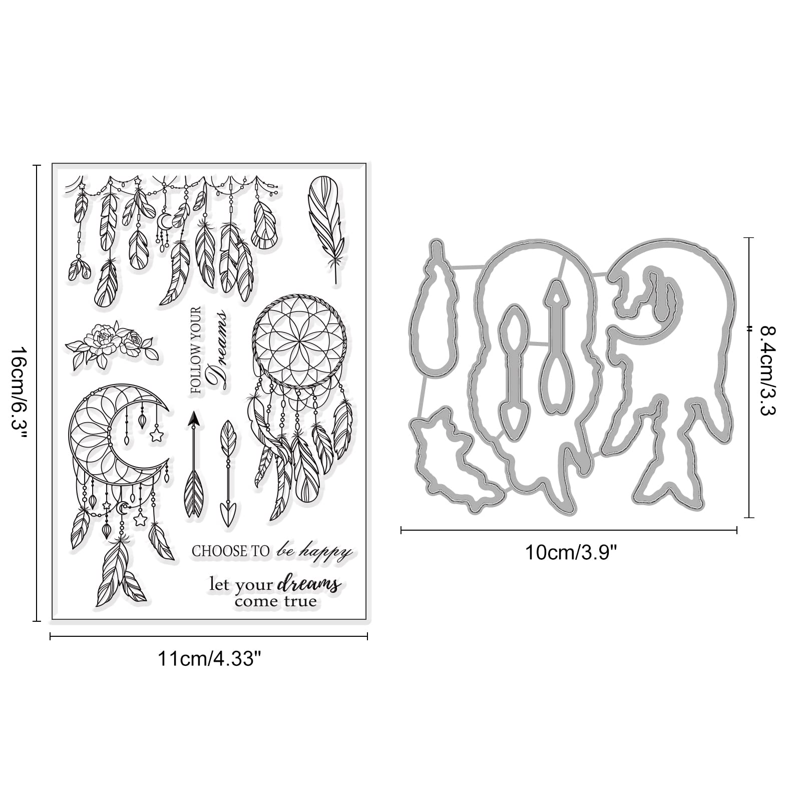 INFUNLY Ensemble De Matrices De Découpe Et De Tampons En