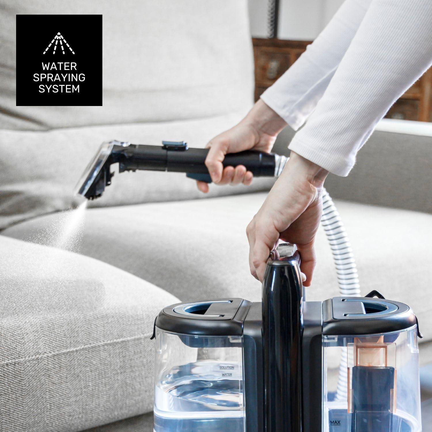 Taurus - Aspirador de tapicerías Textile Care Hygienic SPCL400 | 400 W | 10.000 Pa de succión | 3 en 1: Pulveriza, Limpia y aspira Aspira sólidos y líquidos | Accesorios incluidos