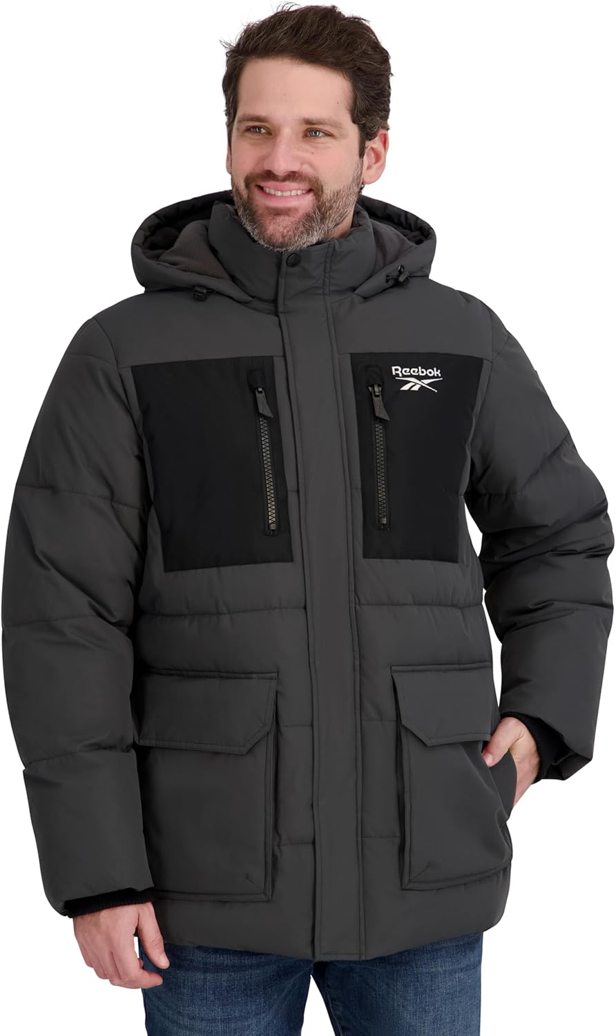 Reebok mens Puffer Parka Heavyweight Jacket - Image 5