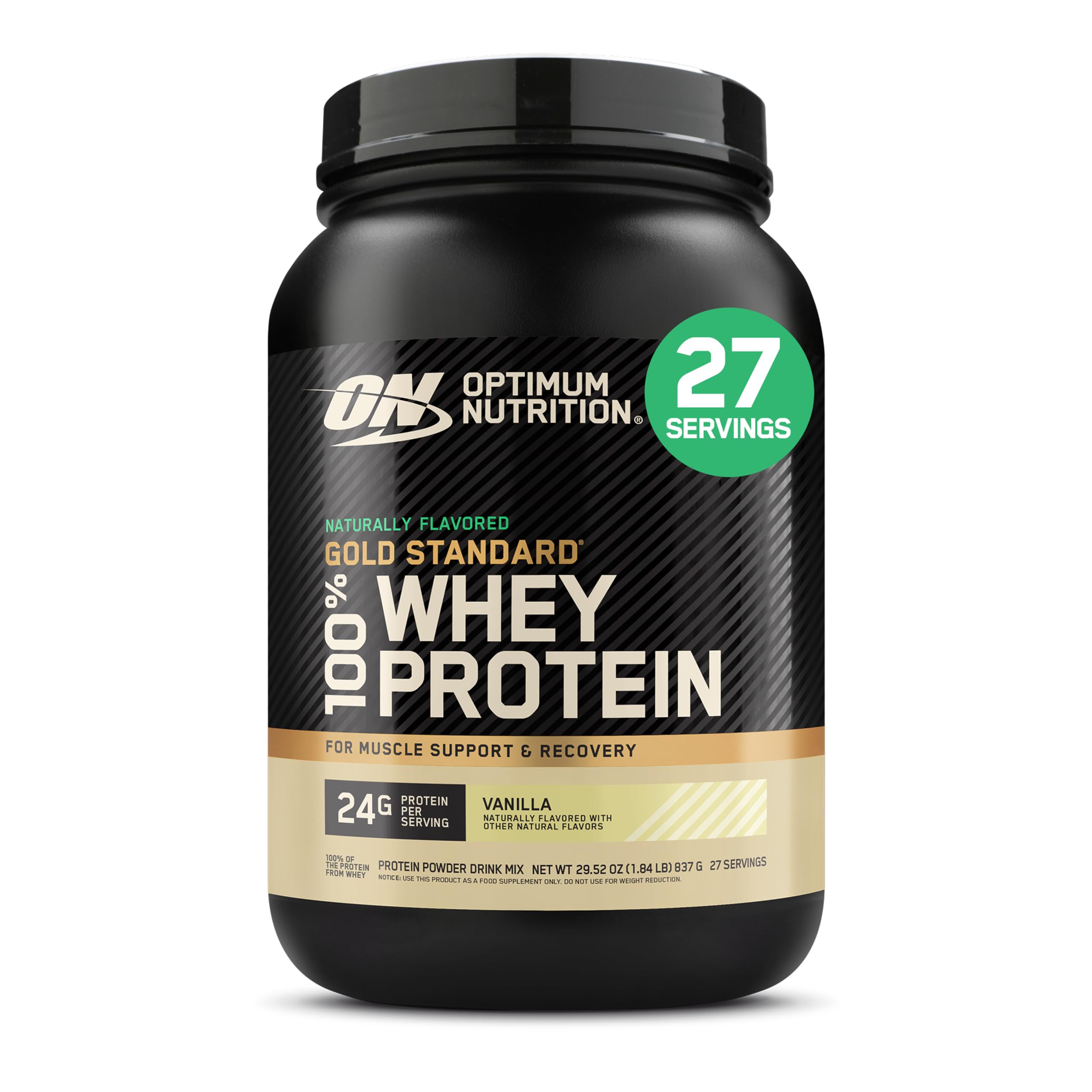 Optimum Nutrition Gold Standard Whey Protein Powder, Vanilla, 2 LB