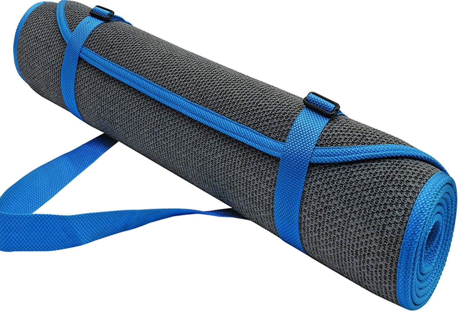 Panchtatava Certified Yoga Mat For Exercise with Belt & Yoga Mat Cover_Stylish Snaky Grey Base with Sky Blue Border-(6mm Thick) (B08SKGXF95) Amazon Price History, Amazon Price Tracker
