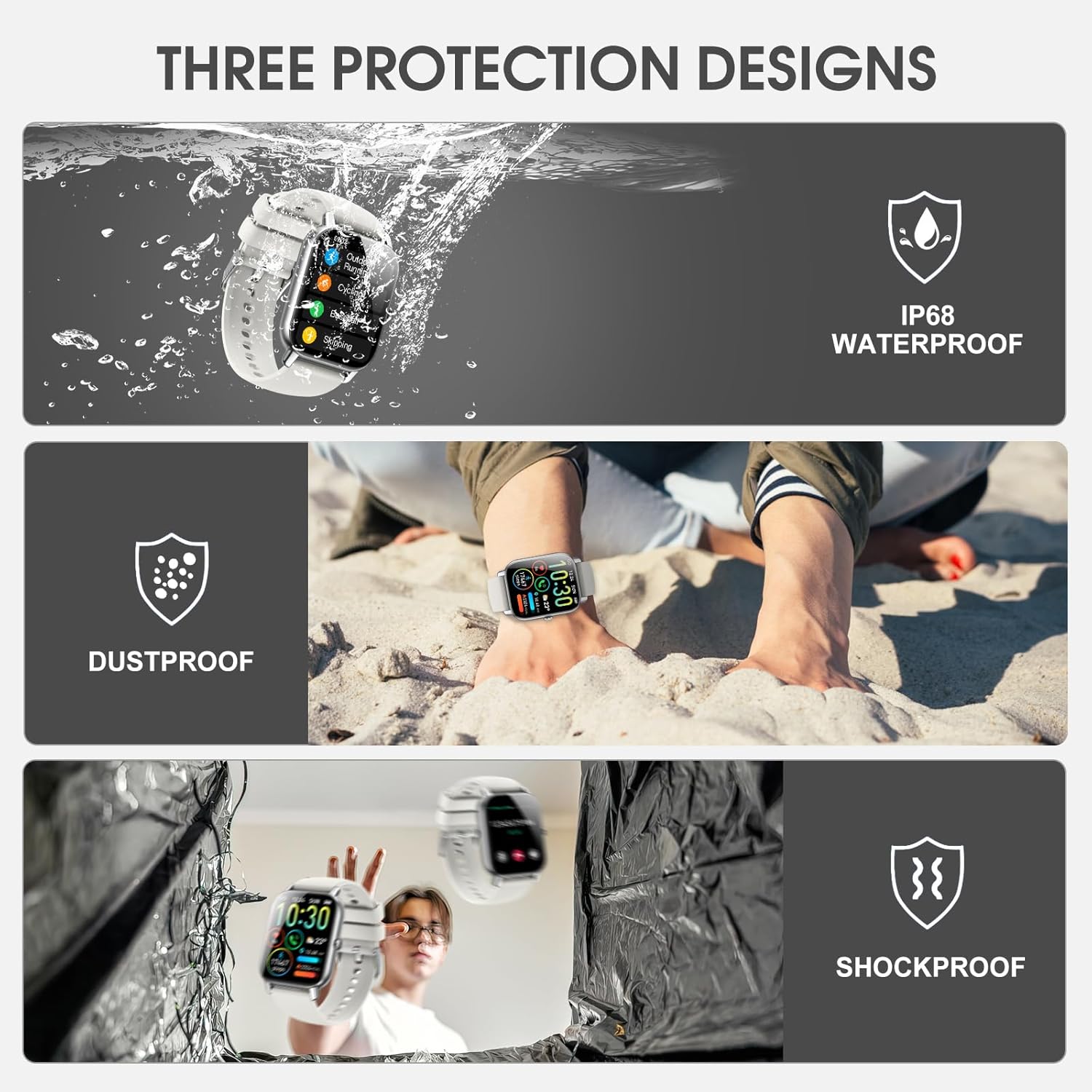 Ddidbi Smartwatch Uomo Donna, Effettua/Rispondi alle Chiamate, 1.85 Orologio Smartwatch, 2 Cinturini Contapassi Cardiofrequenzimetro, 112 Modalità Sportive IP68 Smart watch per Android iOS(Bianco) Ddidbi Smartwatch Uomo Donna, Effettua/Rispondi alle Chiamate, 1.85 Orologio Smartwatch, 2 Cinturini Contapassi Cardiofrequenzimetro, 112 Modalità Sportive IP68 Smart watch per Android iOS(Bianco)