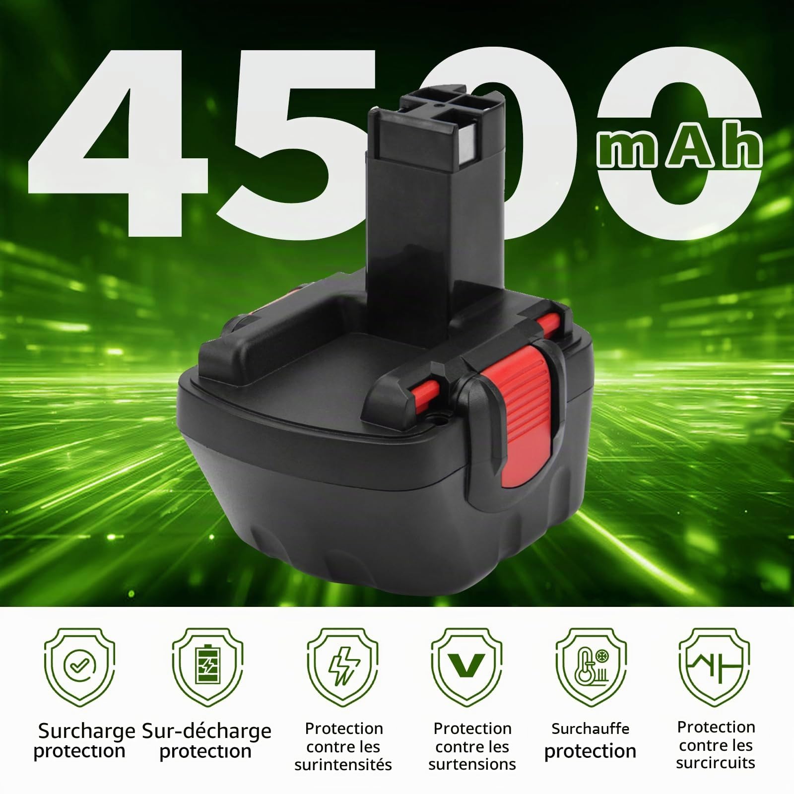 2X Shentec 12V 4.5Ah NI-MH Batterie + Chargeur pour Bosch BAT043 BAT045 BAT120 BAT139 2607335542 2607335526 2607335274 2607335709 GSR 12-2 12VE-2 PSR 12 GSB 12VE-2 22612