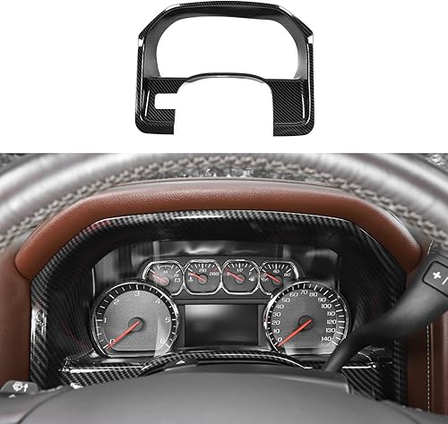 Miniatura 1 de HTHE Cubierta para panel de consola Chevy SilveradoGMCSierra Caenter compatible con Chevy Silverado GMC Sierra 2010-2017 negro de fibra de carbono