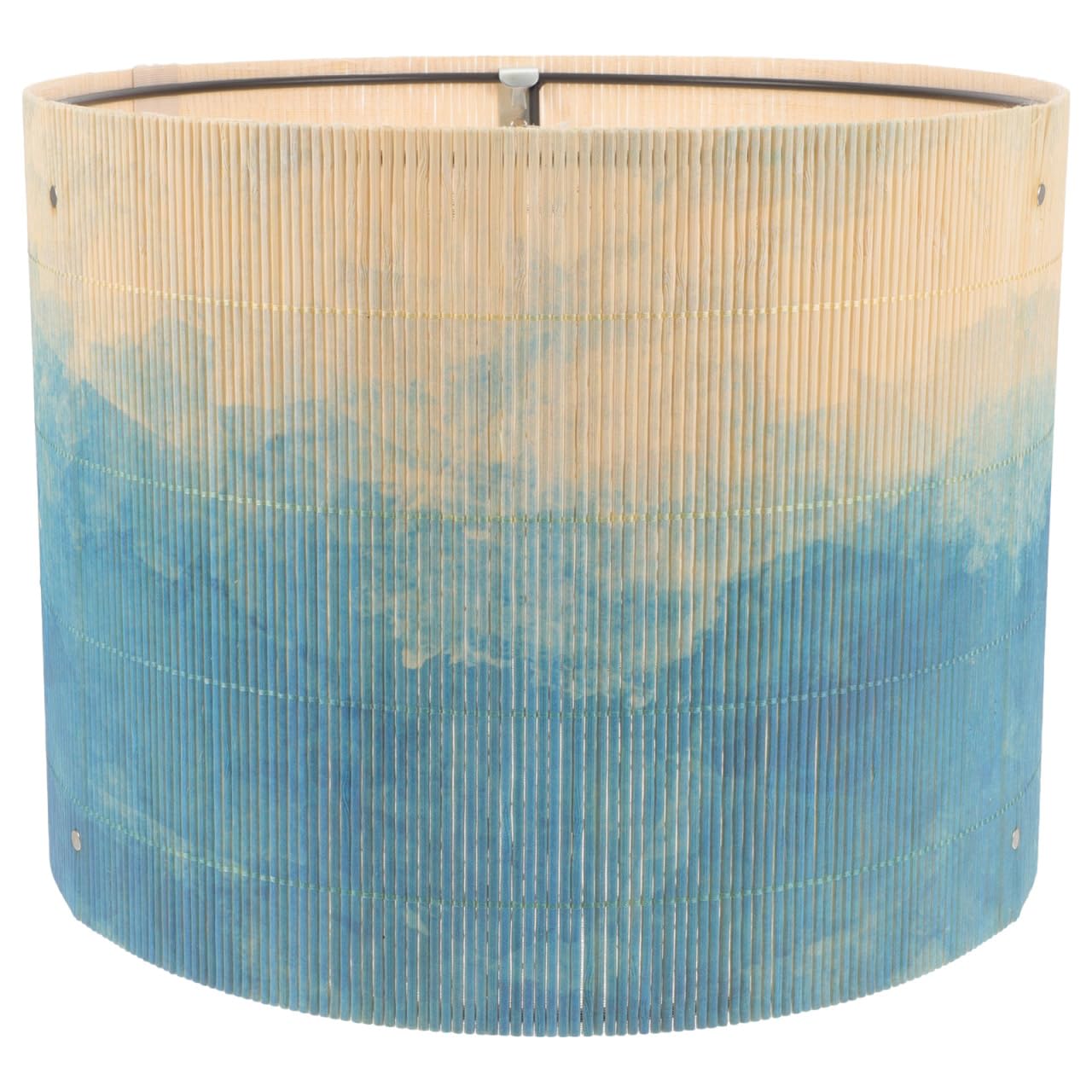 OSALADI Paralume a tamburo vintage in bambù stampato, copertura della luce per lampadari, lampada da terra e lampada da tavolo, blu