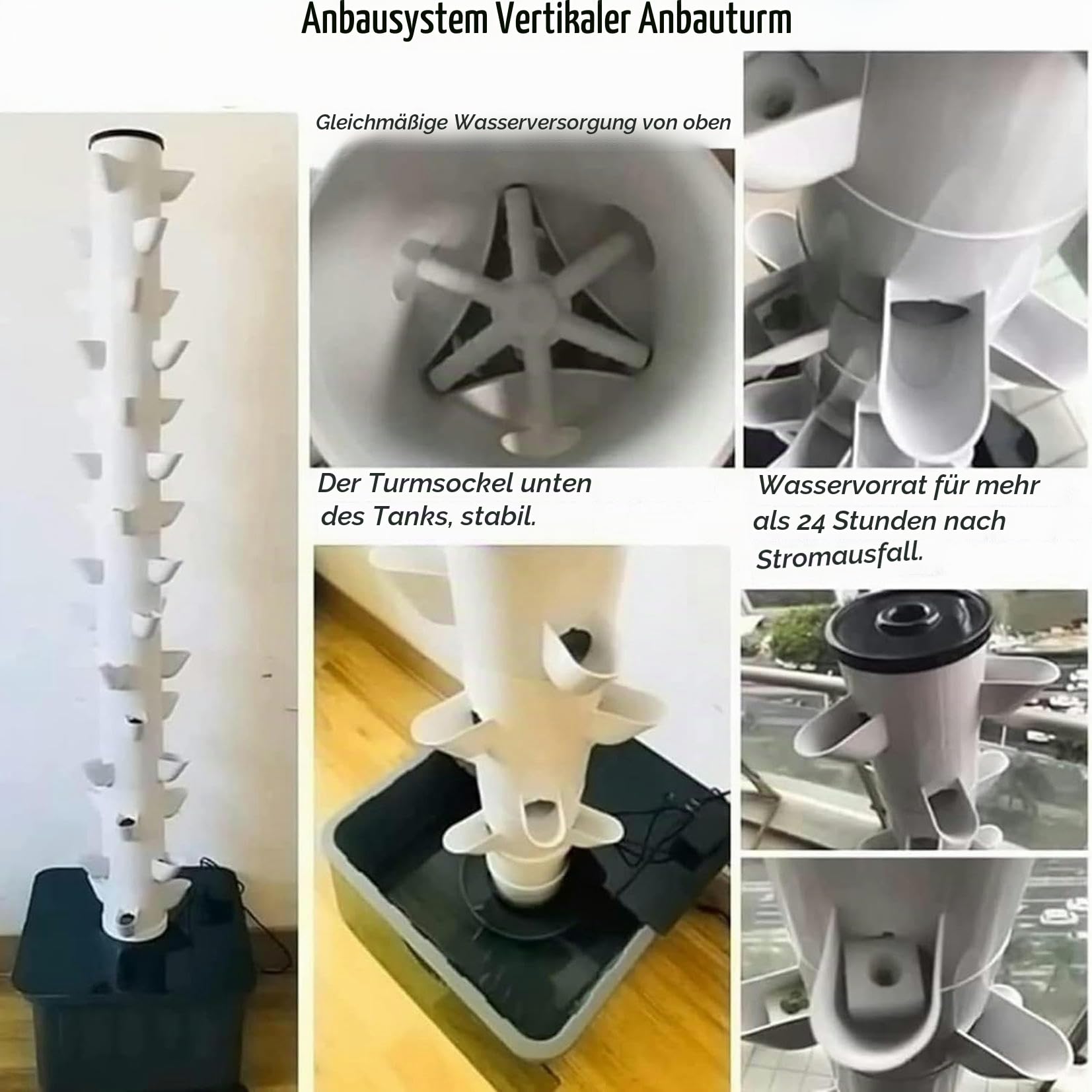 Hydroponische Turmkultur, Innenkultivierungssystem Mit Lichtern Und Kultivierungsstützen, Landloser Kultivierenturm, 45 Heilige Kultivierungskit