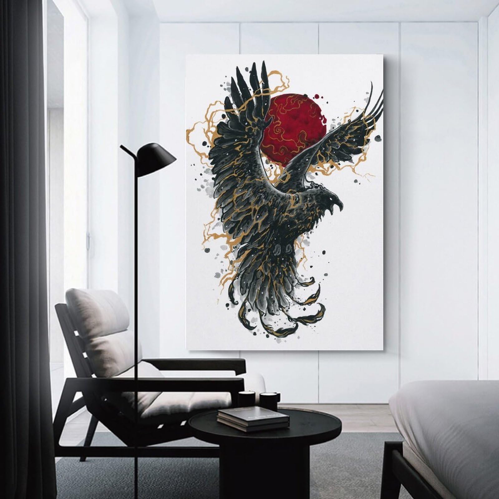 Junmoney Lightning Bird Canvas Wall Decor 08x12inch(20x30cm), for Feature Walls in Flats Or Modern Rooms, Decorative Artwork with Flexible Styling