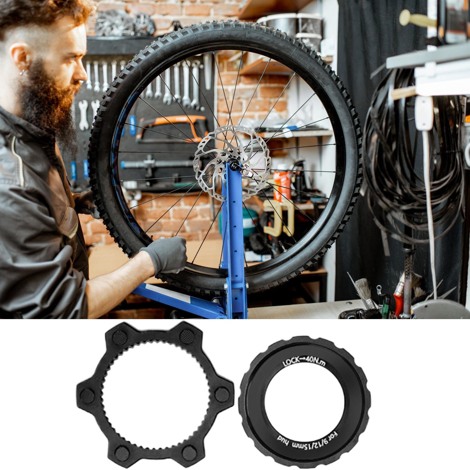 Centerlock - Adattatore a 6 fori per bicicletta, blocco centrale per biciclette, pastiglie freno per escursioni, sport, attività all'aperto, avventura, allenamento, picnic
