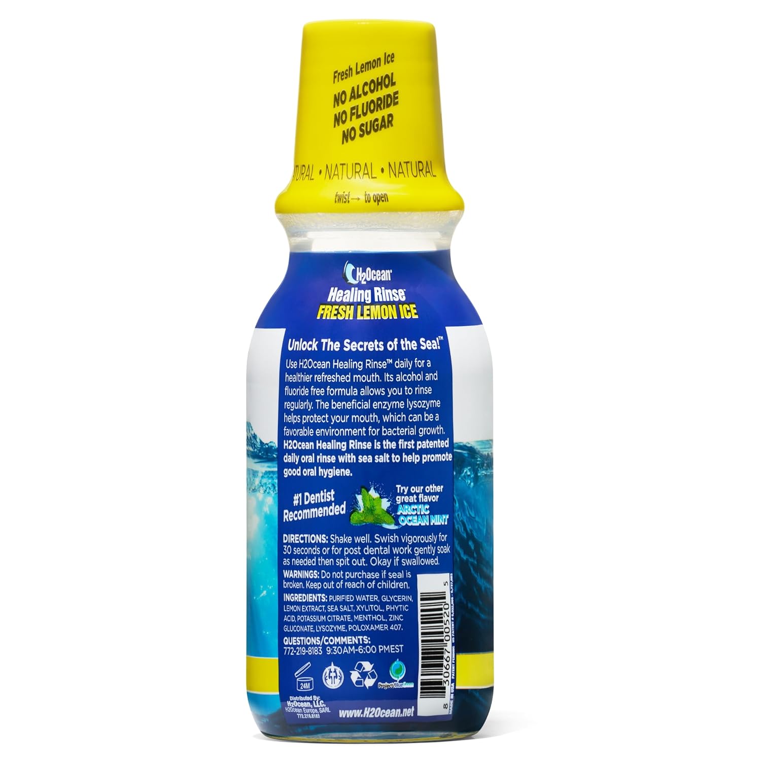 H2Ocean Healing Rinse Natural Sea Salt Oral Care Enjuague bucal para