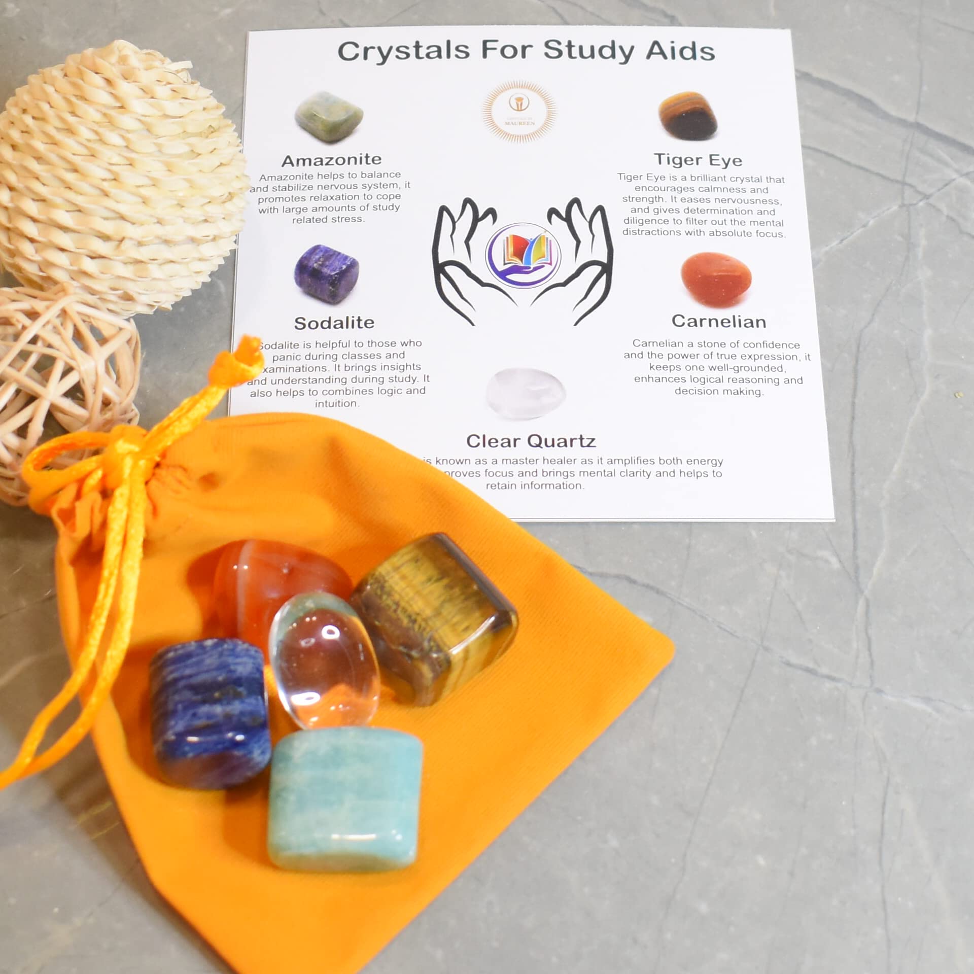 Maureen Natural Healing Tumble Stone Study Aids Kit|Natural Tumble Stone Kit Help Control Negative Thoughts And Provide Focus In Studying (B09TH7M16F) Amazon Price History, Amazon Price Tracker