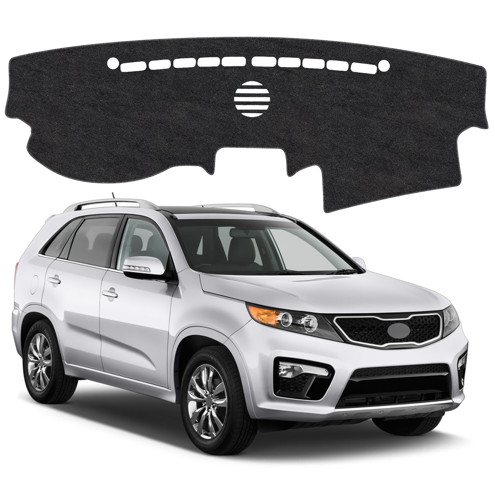 Dash Cover Mat Compatible with Kia Sorento 2013-2014 Non-Slip Dashboard Cover Mat Sunshade UV Rays Protector Interior Accessories