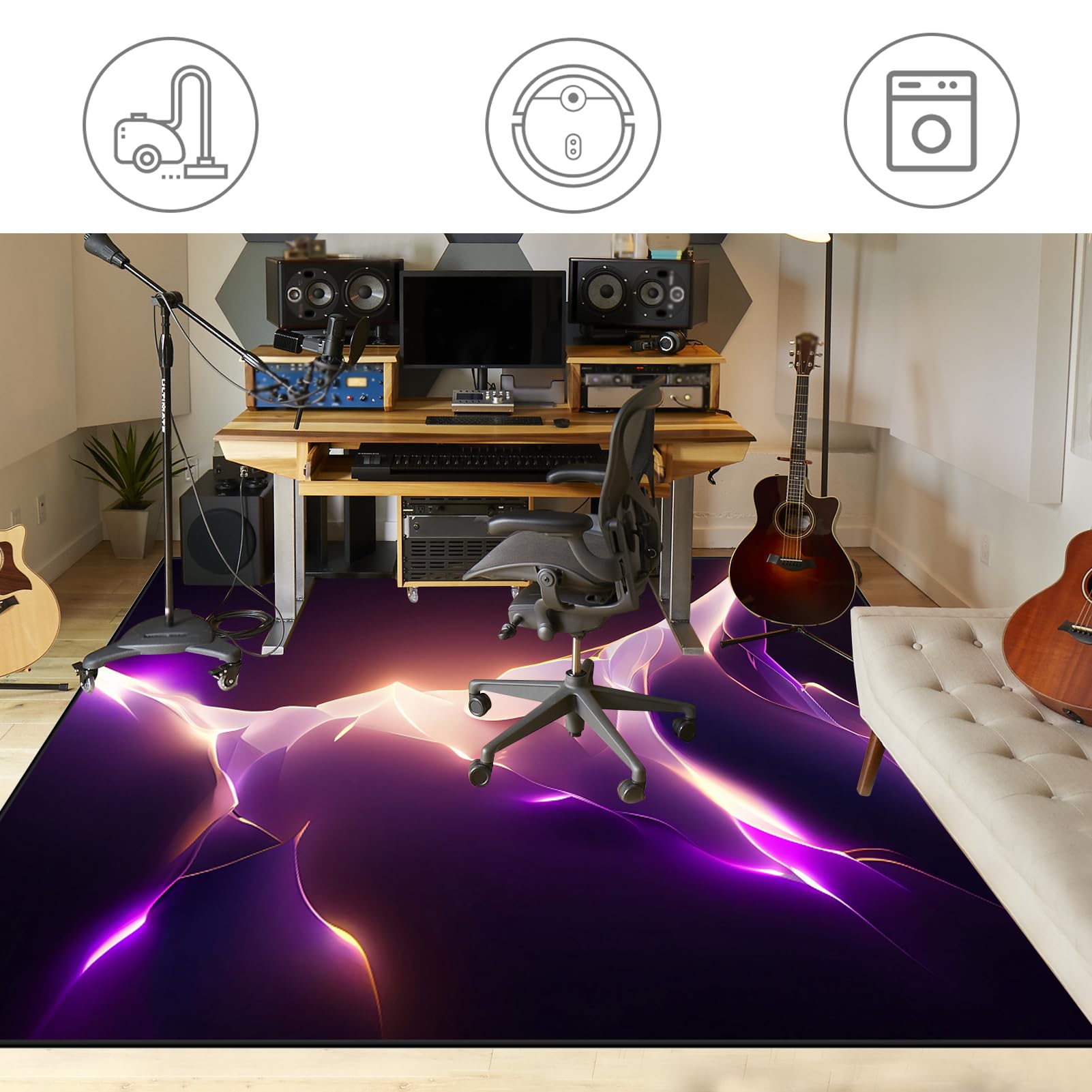 Tappetino per Batteria Acustica, Tappeti per Tamburi Elettronico, Drum Tappeto Insonorizzato per Batterie Elettroniche 200 x 170 cm