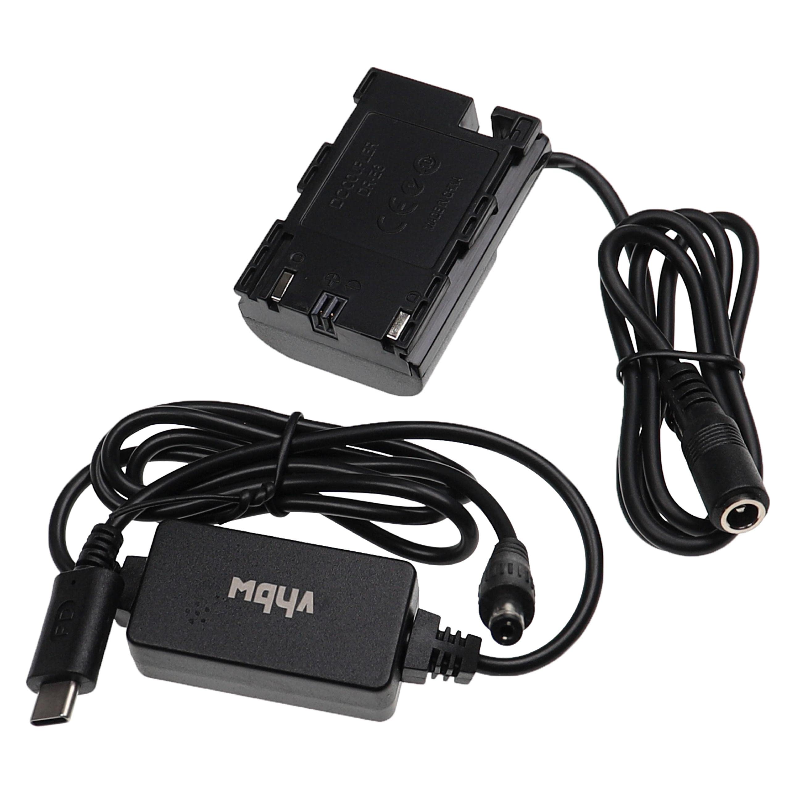 VHBW - Alimentatore, Cavo Di Alimentazione Compatibile Con Sony Cybershot Dsc Rx100 V I Fotocamera Slr 2 M Accoppiatore Dc 4065705347221
