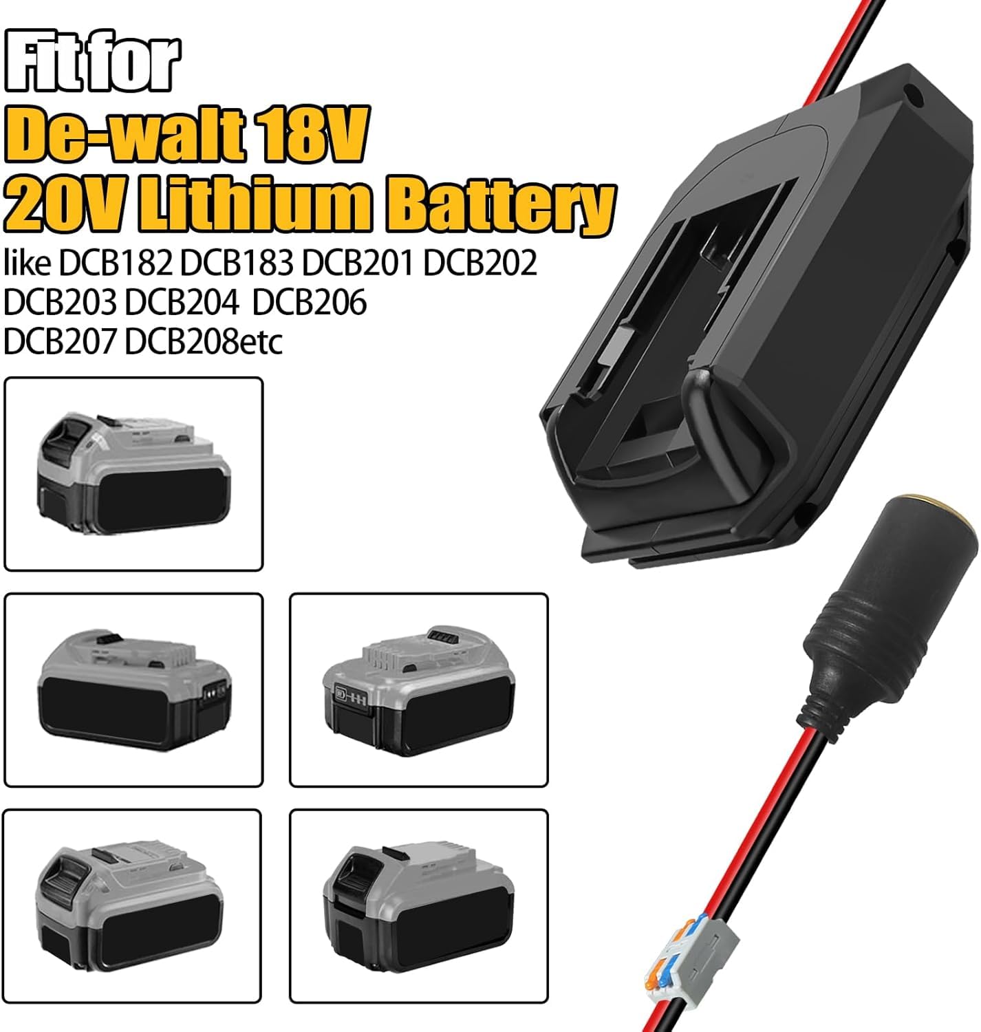 Adaptateur de batterie abaisseur pour batterie Dewalt 20 V, connecteur d'alimentation pour appareils de voiture, chargeur à monter soi-même, convertisseur Buck Station d'alimentation, adaptateur