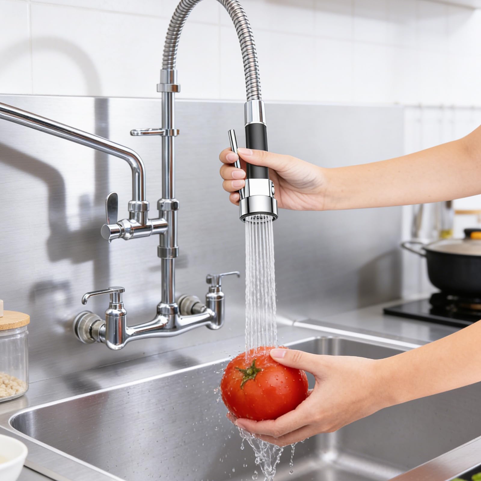 KULACO Ducha de mano profesional para gastronomía, 1/2" estándar AG | cabezal de repuesto de latón para ducha de platos, ducha de repuesto para fregadero de cocina, ducha para cocina/restaurante