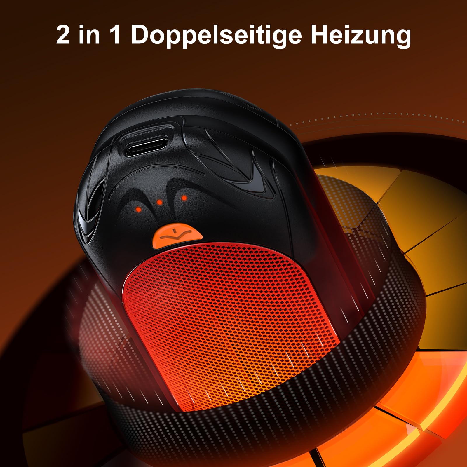 Handwärmer Elektrisch 2 in 1, OUTJUT 6000mAh USB Handwärmer Wiederaufladbar, 20 Stunden Akkulaufzeit 3 Heizmodi Schnelles Aufheizen, Outdoor Sport im Winter, Geschenk Weihnachten