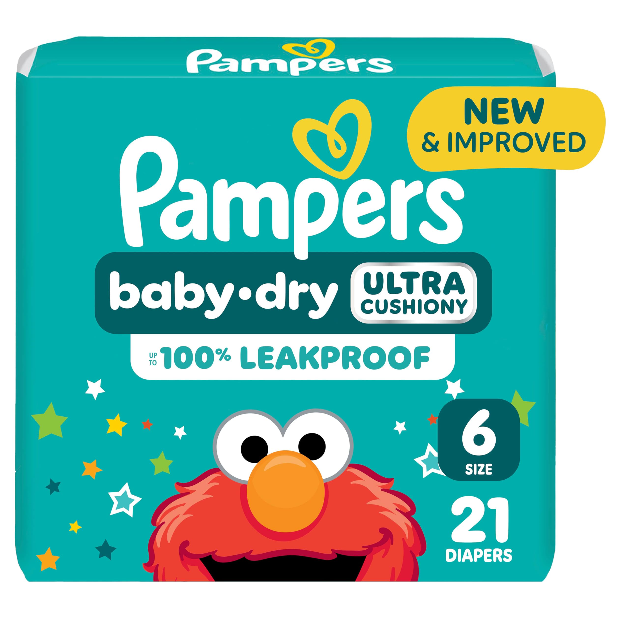 Pampers Diapers - Baby Dry - Size 6, 21 Count, Absorbent Disposable Infant Diaper (Packaging May Vary)