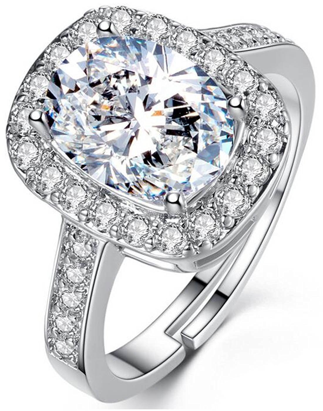 Rose Flower & Solitaire Ring Combo for Women/Girls