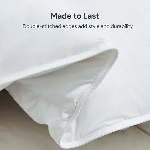 Miniatura 5 de Maple&Stone Edredón de plumas tamaño individual, ligero, relleno de edredón de plumón blanco, ultra suave, funda de 100% algodón, edredón esponjoso