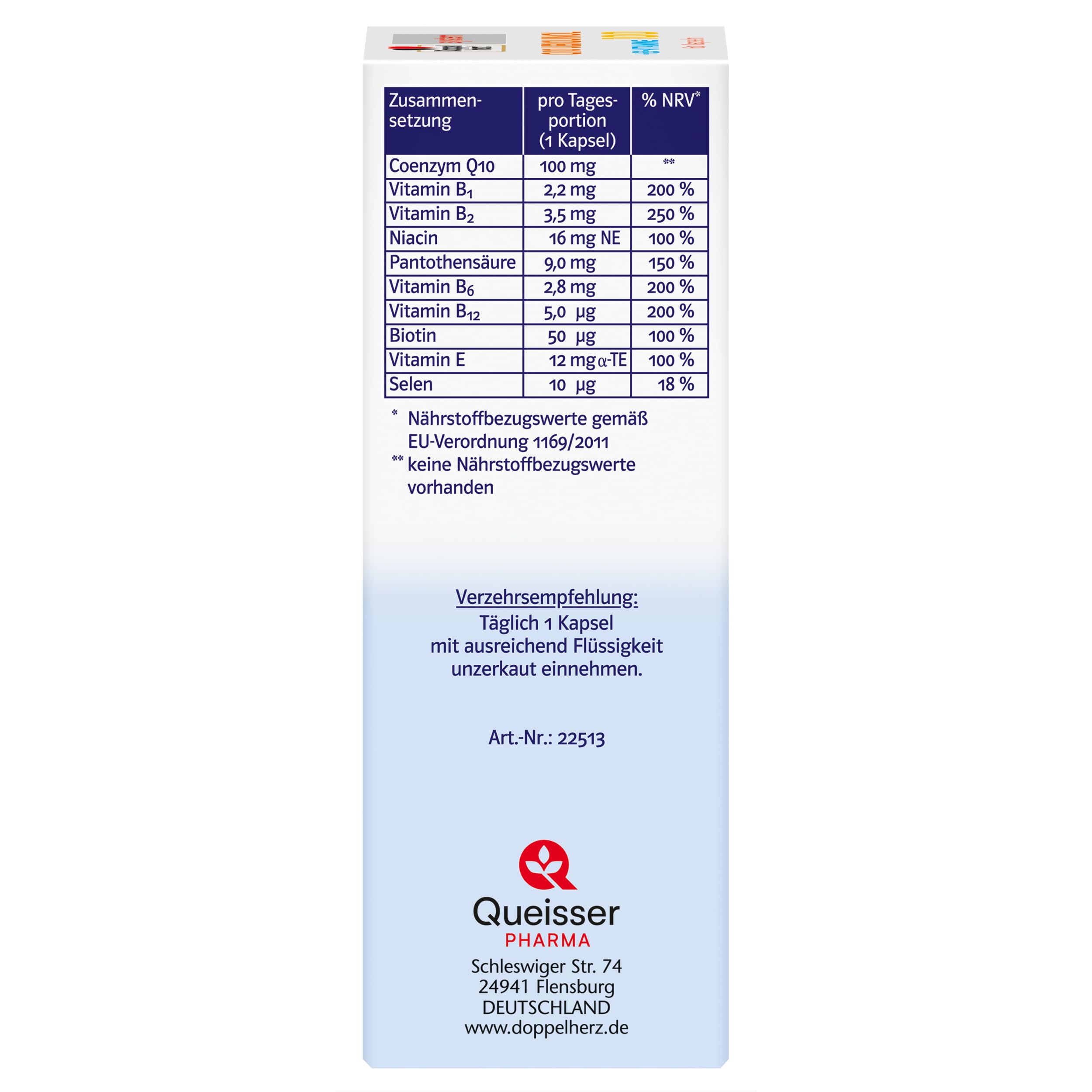 Doppelherz system Q10 UBIQUINOL 100 + B-VITAMINE - Mit Vitamin E und Selen | Vitamin B6 trägt zum normalen Eiweiß- und Glykogenstoffwechsel bei – 60 Kapseln