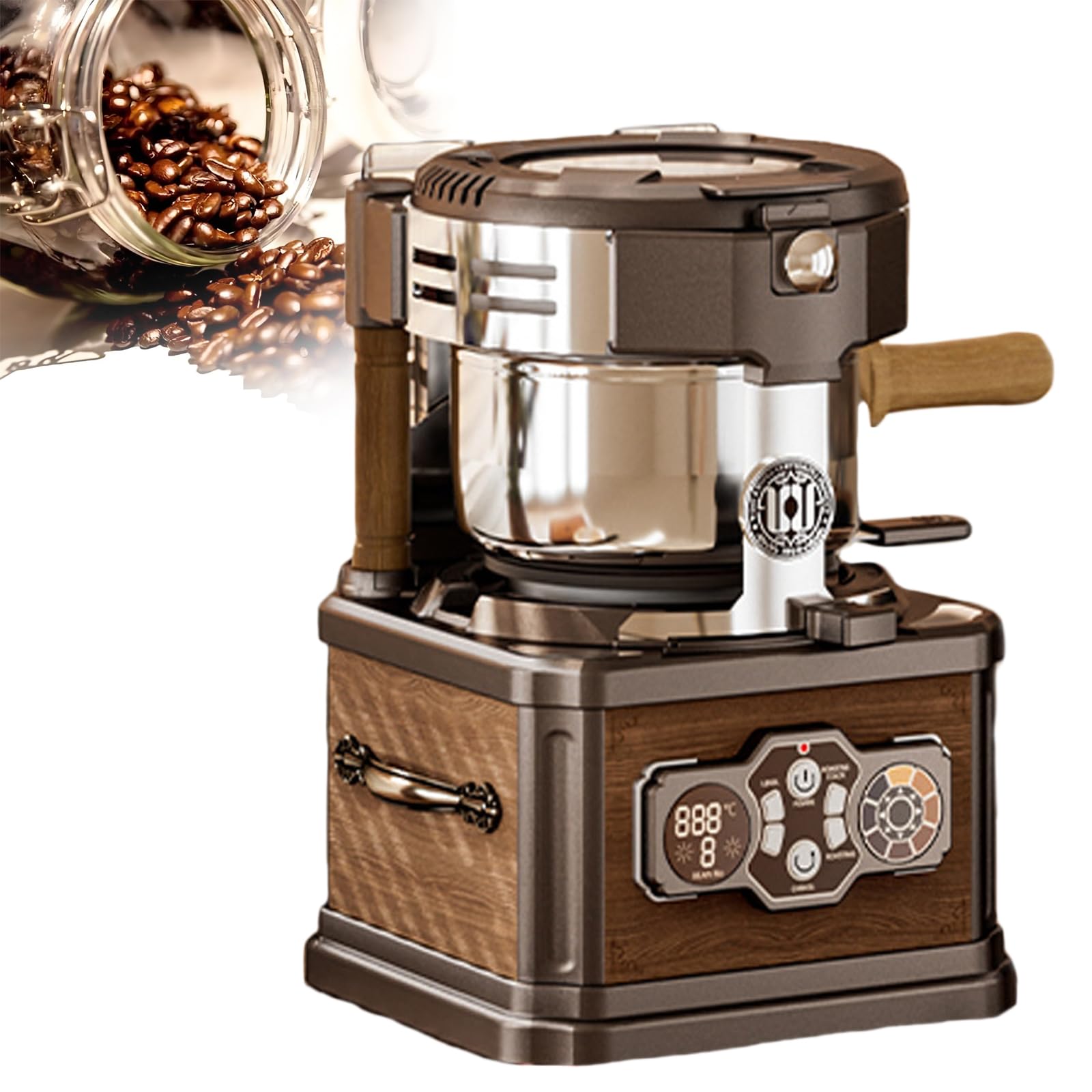 ZHJOPP 220v Coffee Bean Roaster - Automatic Machine with Viewing Window, Auto Peeling Function, Adjustable Baking Level,for Coffee Lovers