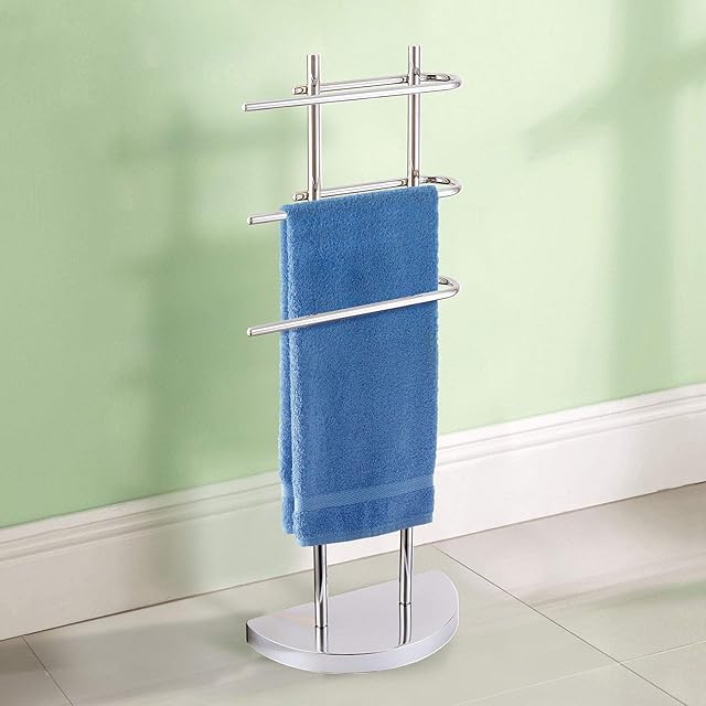 Taylor & Brown® Chrome Floor Standing Towel Stand with 3 U-Shaped