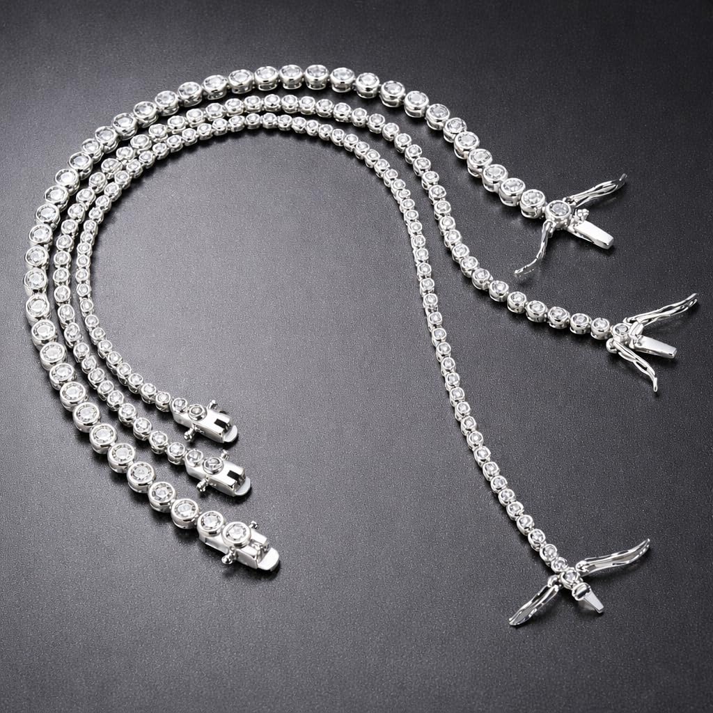 Bracciale Tennis 19 CM Modello CIPOLLINA Argento 925% E ZIRCONI 2 MM