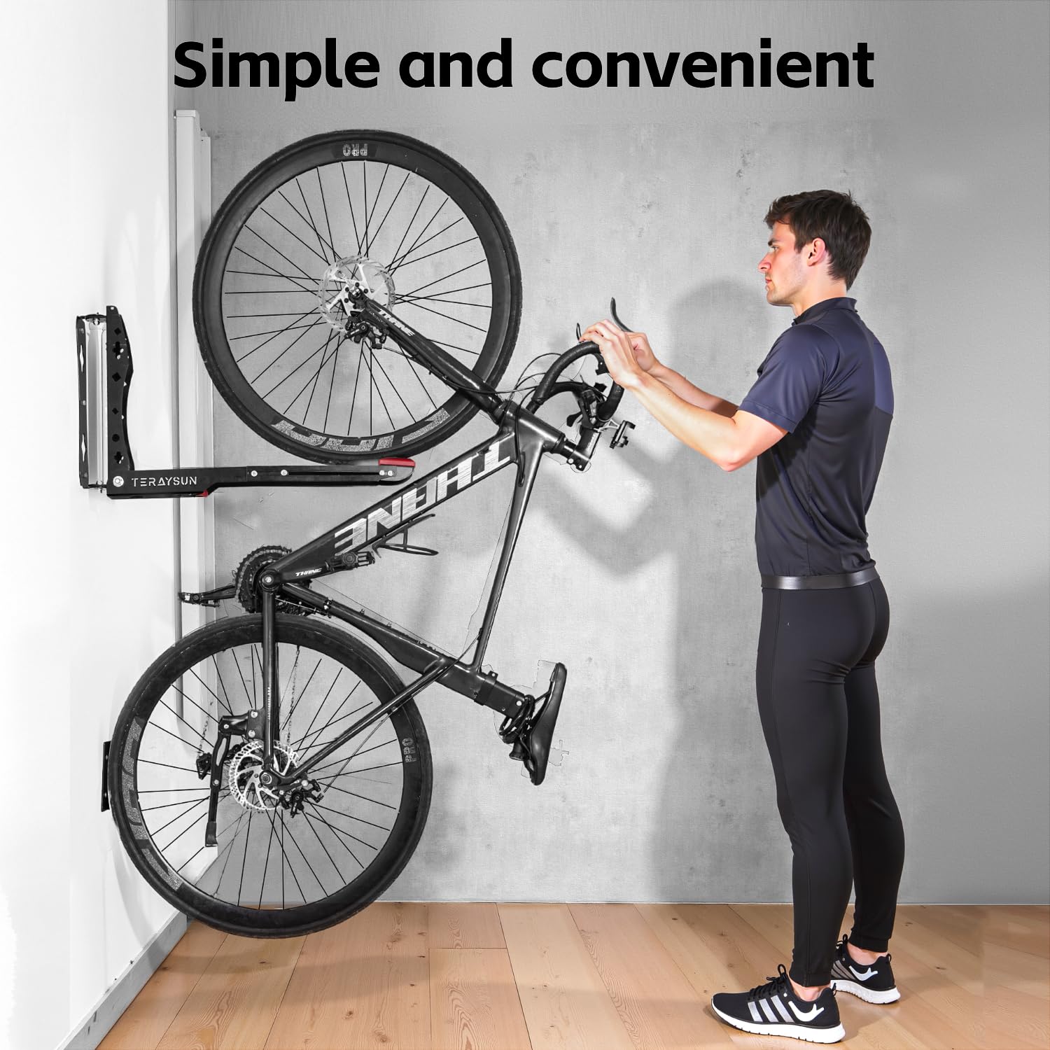 Fahrrad-Wandhalterung, Fahrradaufhänger für Garage, platzsparend, vielseitig verwendbar, einfach zu be- und zu entladen