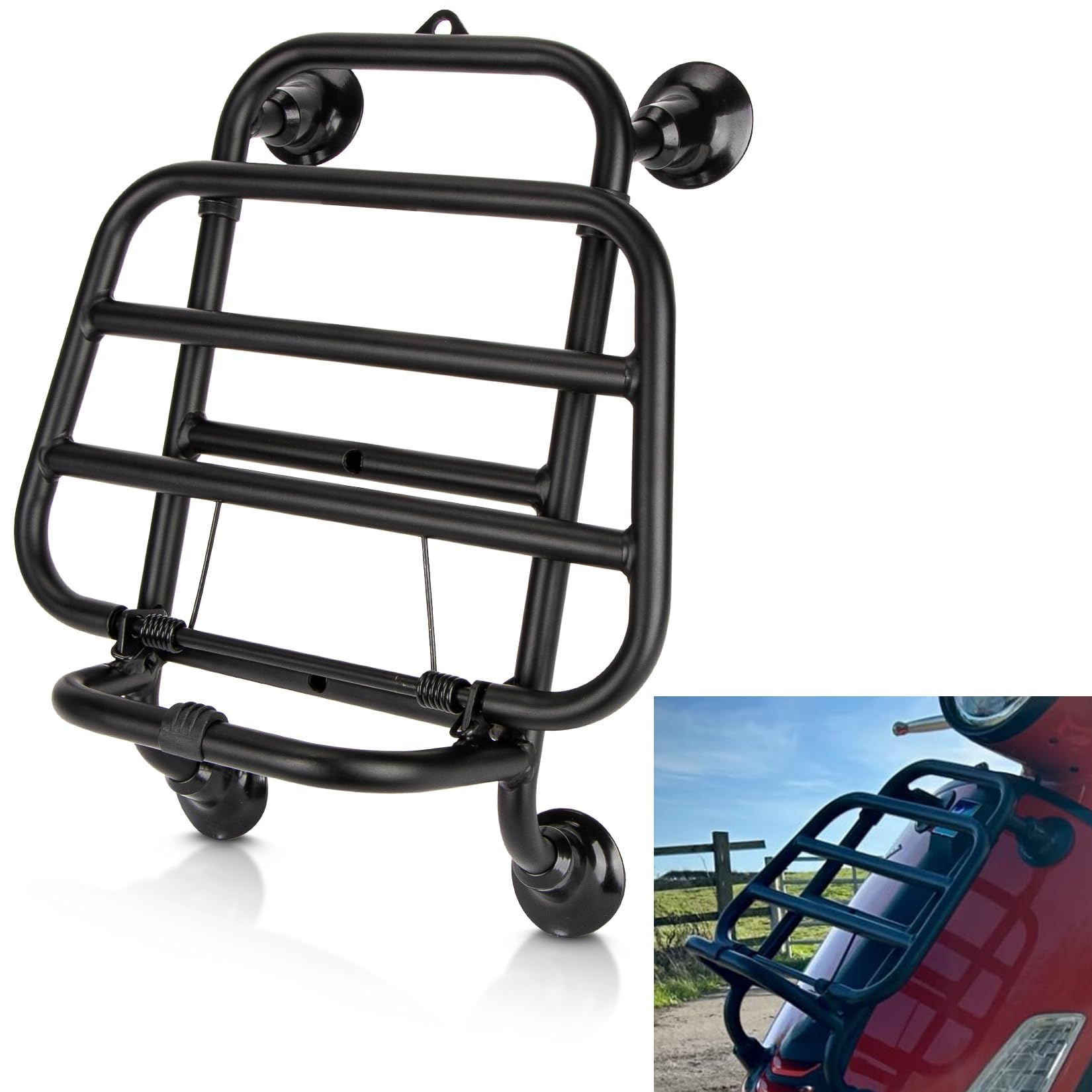 Porte-Bagages Avant pour Vespa GTS 300 125 200 250 2018-2025,PSLER Étagère Support de Bagages Pièces de Moto(Noir)