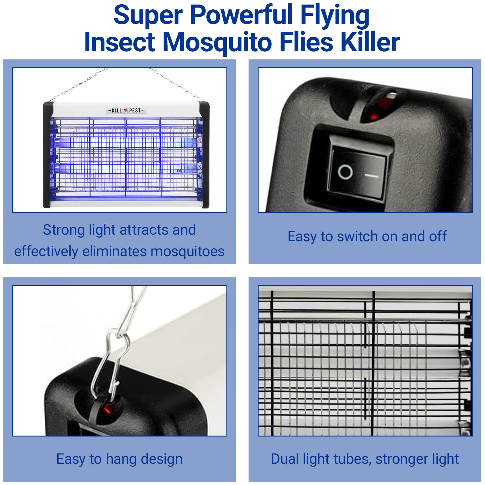 Lampe Anti Moustique, Tue Mouche Électrique 20W Lampe UV Tueur Insectes Intérieur [39