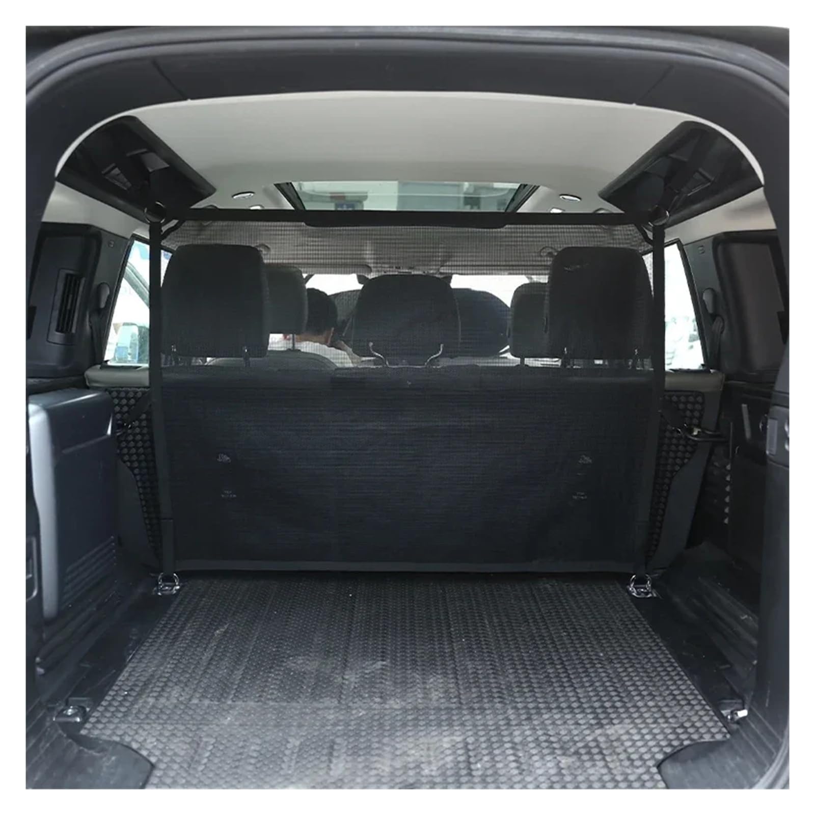 Compatibile con Land Rover Defender 110 2020-24 Tronco nero Recinzione di sicurezza for animali domestici Barriera for cani Rete appesa Reti Accessori auto(Style A)