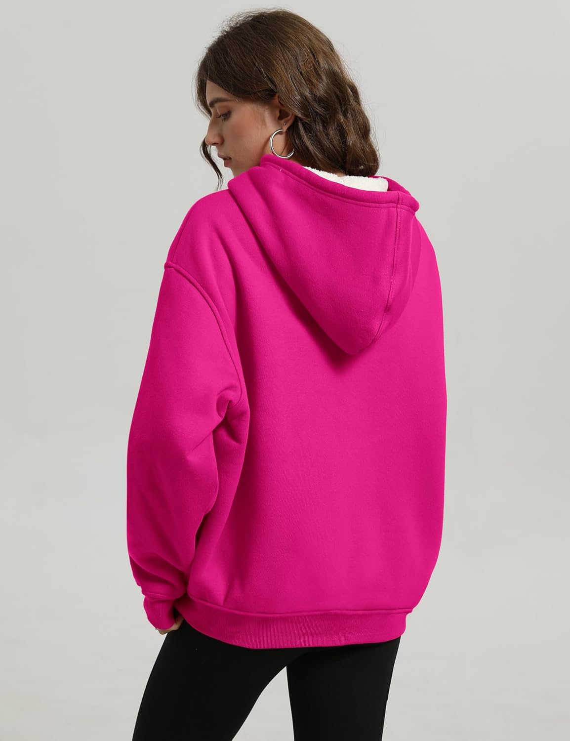 Iwing Mens Heavyweight Fleece Hoodies Sherpa Lined Sweatshirts Oversized Weighted Cotton Warm Thick Hoodie Fall Winter - Image 3