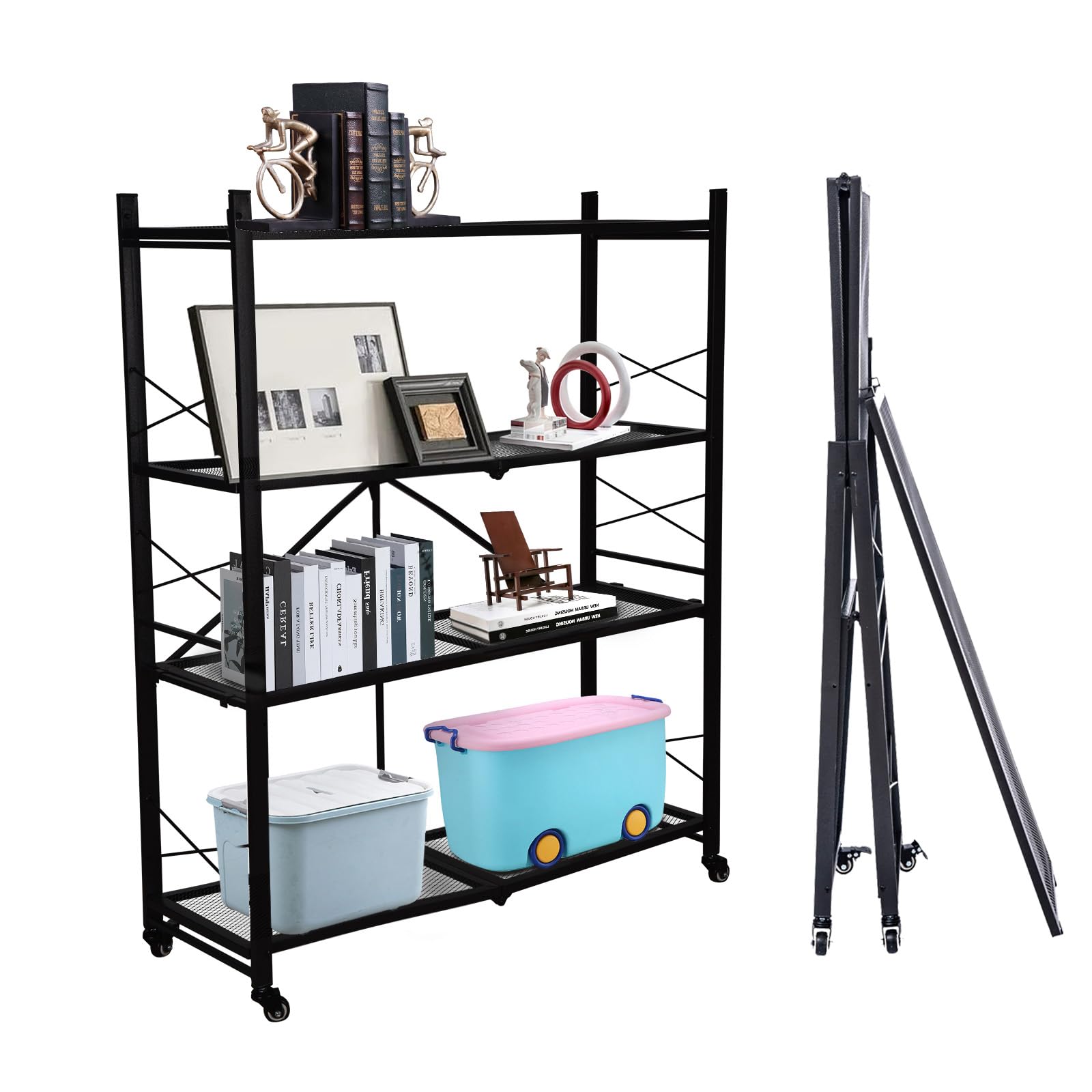 gaildon Foldable Shelves with Wheels, Heavy Duty Storage Garage