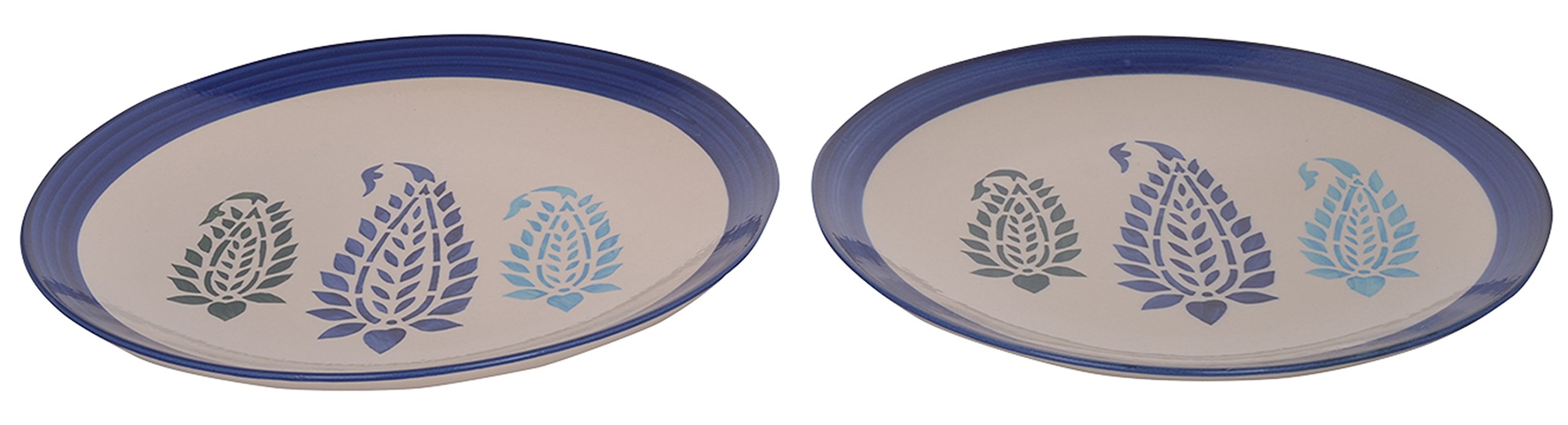 Aion Ceramic Dinner Plates, 25.4 cm, Set of 2, Blue
