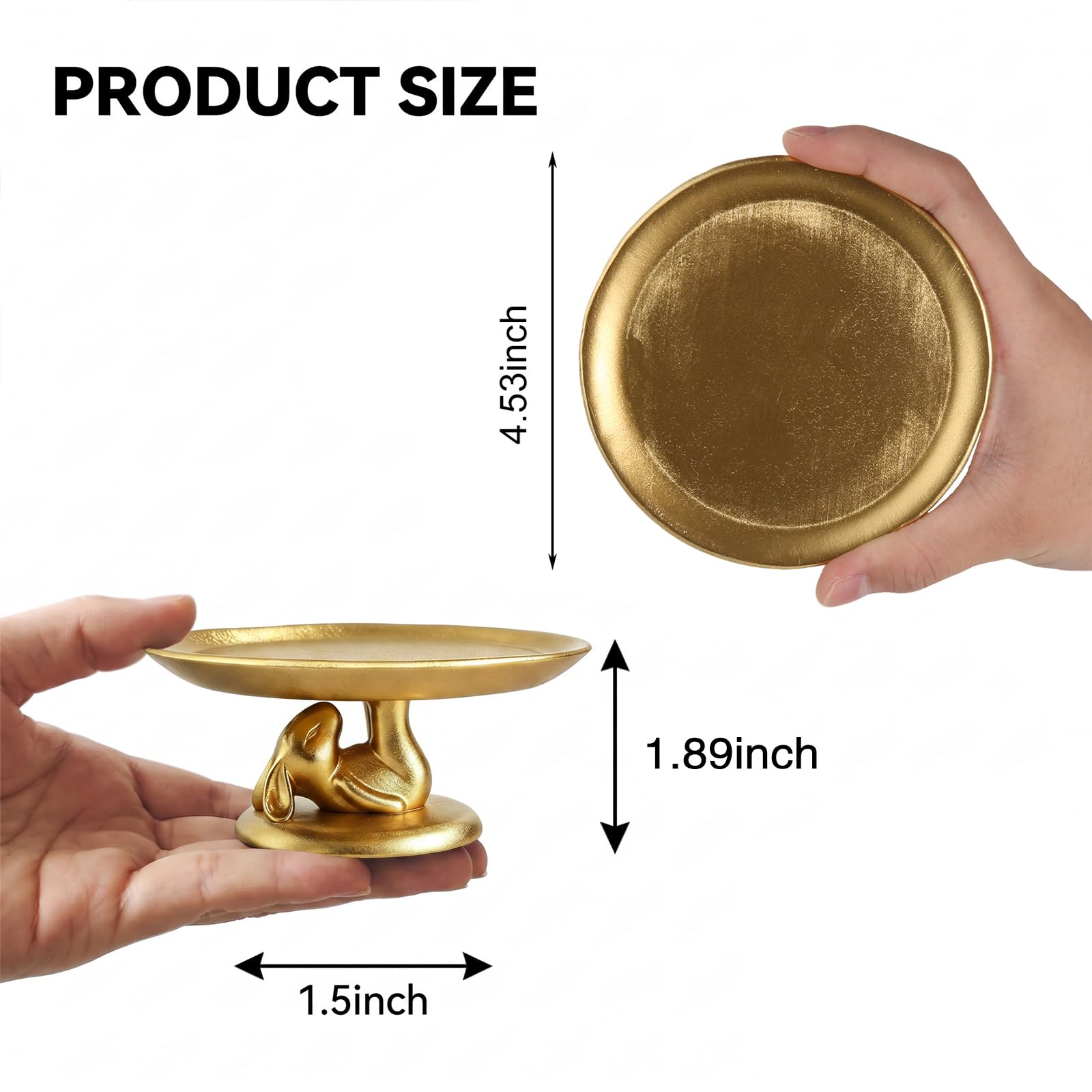 Portacandele a forma di coniglietto pigro stabile, per candele a pilastro, oro, decorazione pasquale